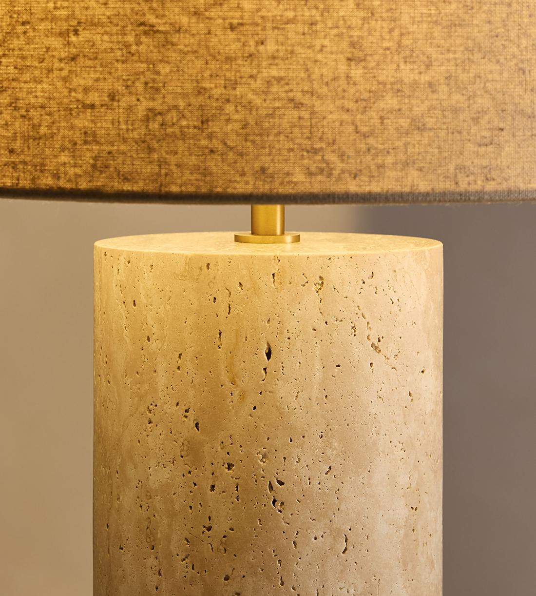 Remi Stone Table Lamp - Cream - Images - Image 5