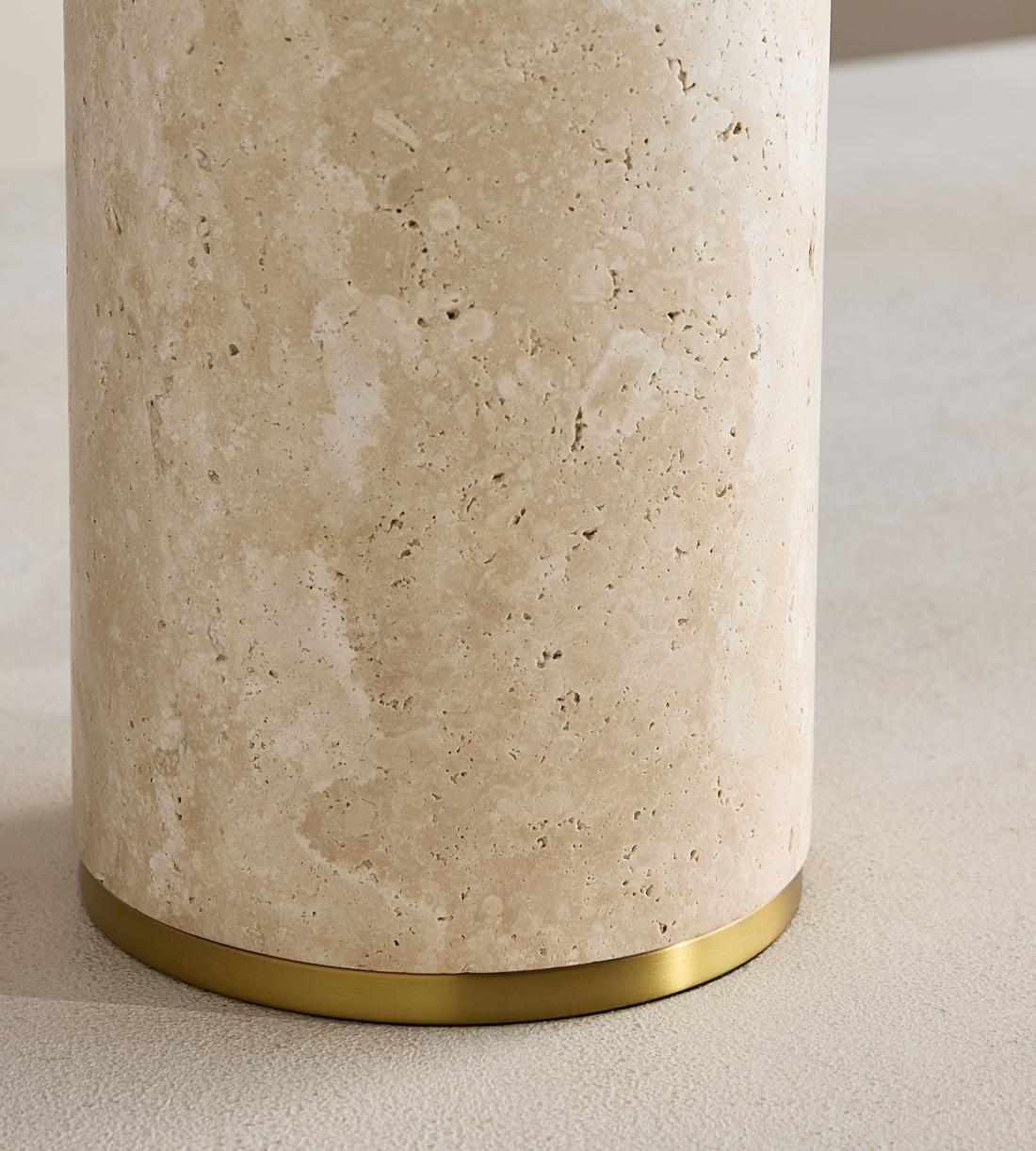 Remi Stone Table Lamp - Cream - Images - Image 5