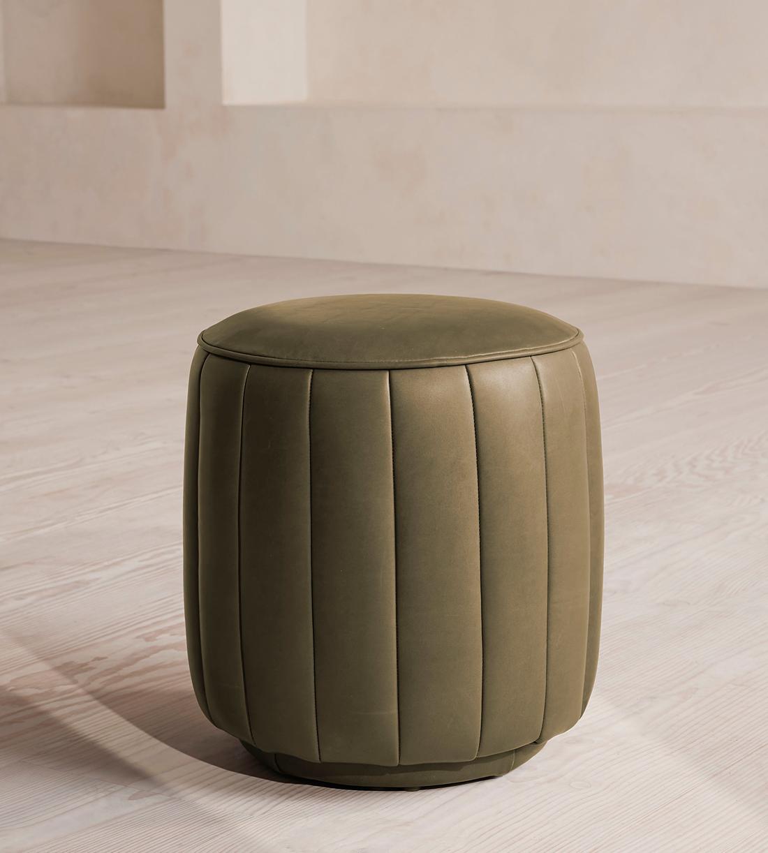 Romi Footstool - Moss Leather - US - Listing - Image 2
