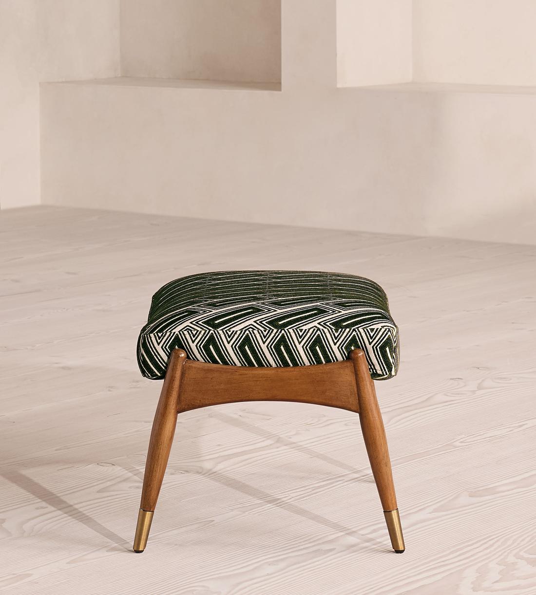 Theodore Footstool - Vende Jacquard - Olive - US - Images - Image 4