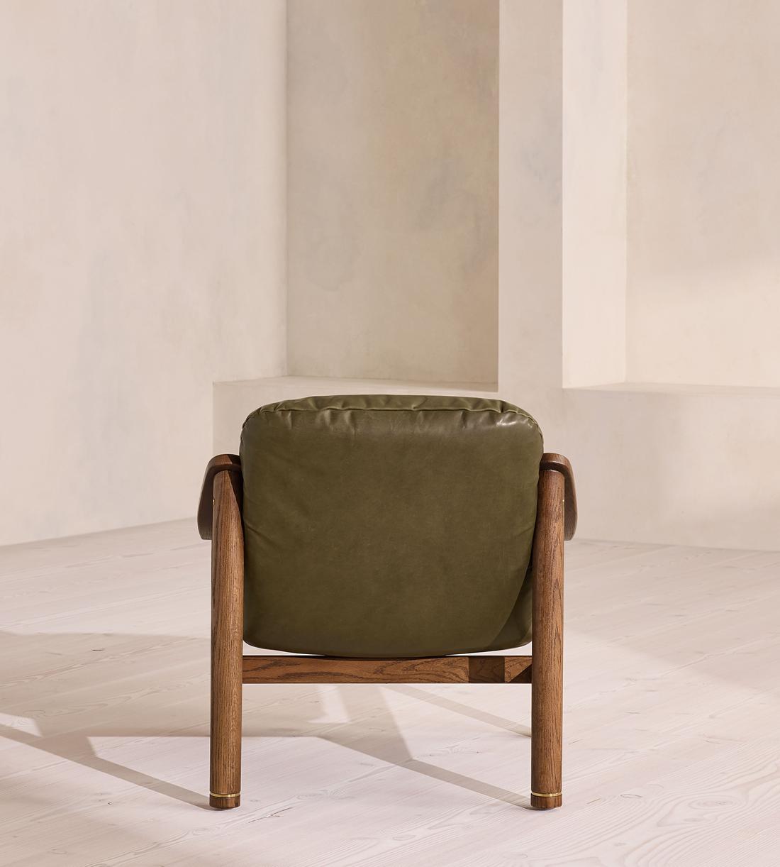 Karine Armchair - Dark Stain - Leather - Moss - US - Images - Image 4