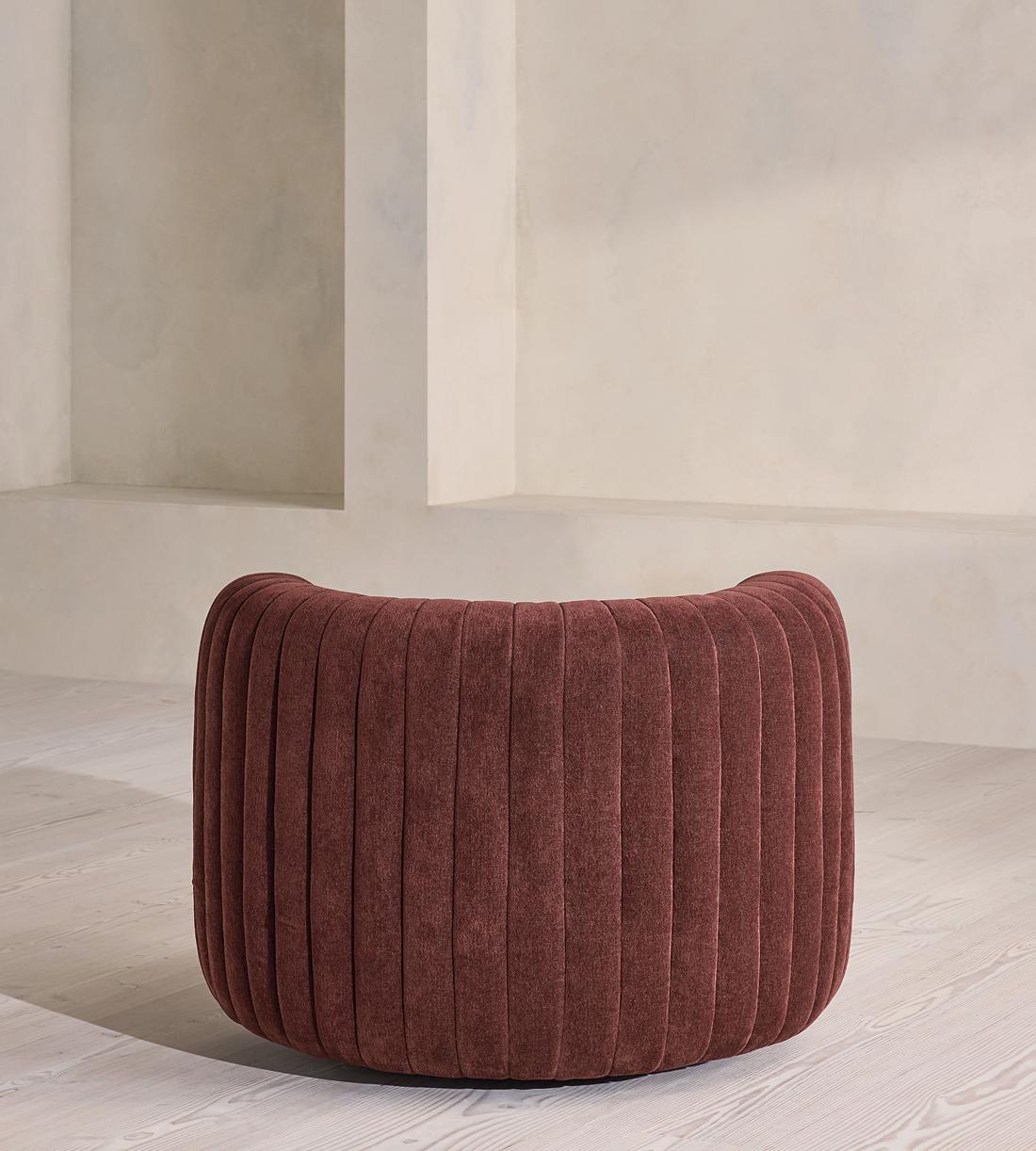 Vivienne Armchair - Linen Chenille - Bordeaux - US - Images - Image 4