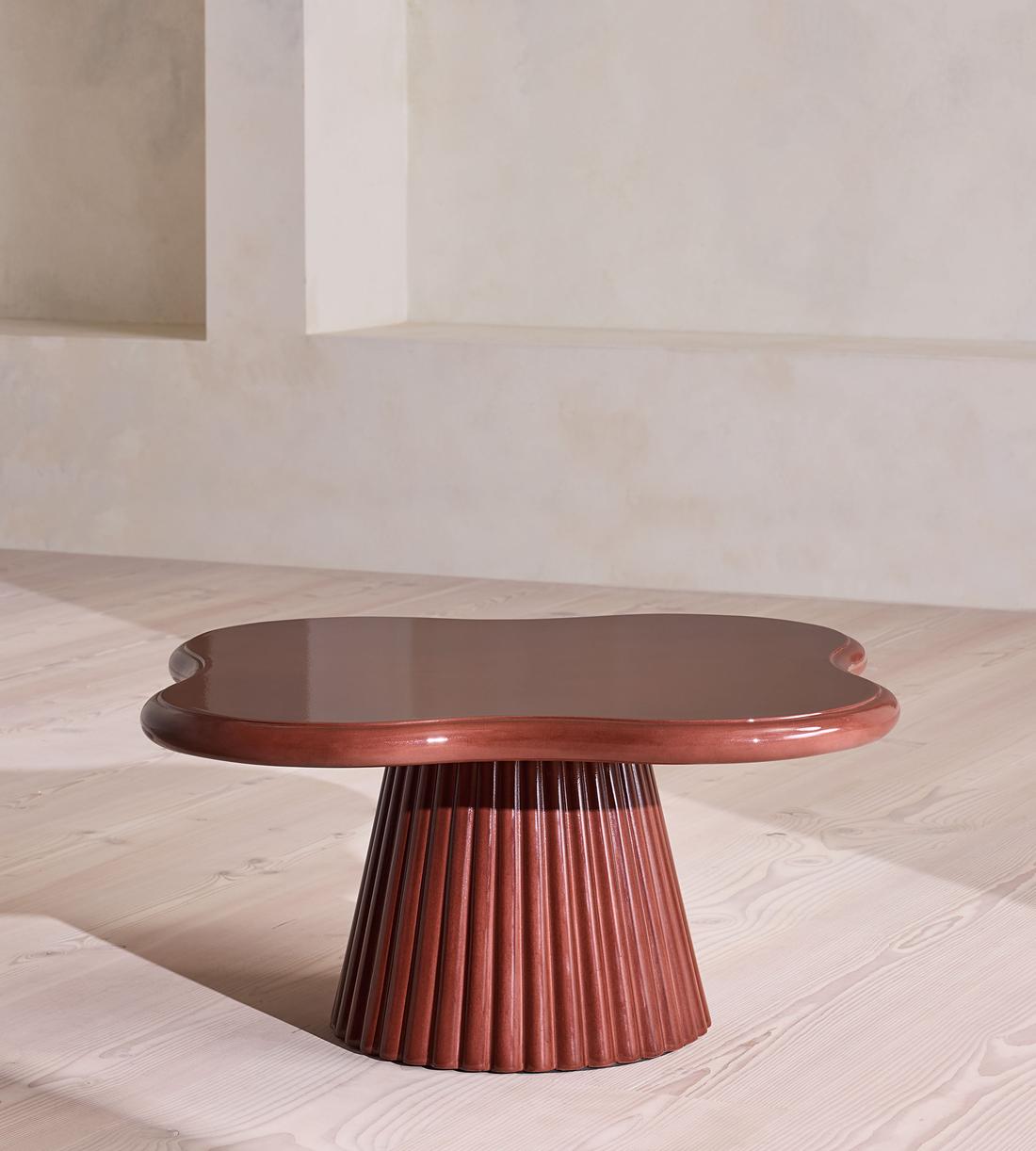Dayton Outdoor Coffee Table - Concrete - Maroon - Listing - Image 3