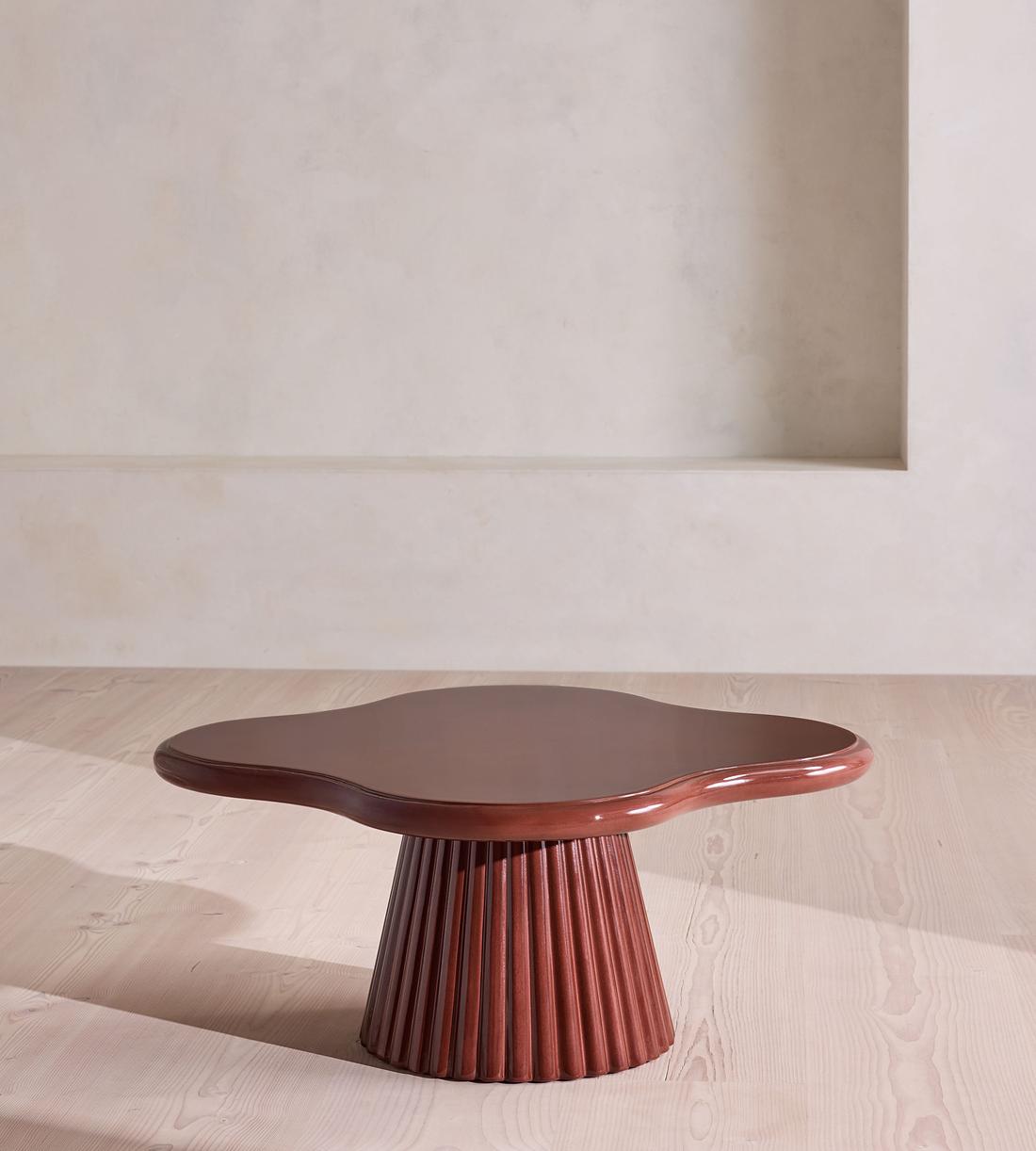 Dayton Outdoor Coffee Table - Concrete - Maroon - Listing - Image 4