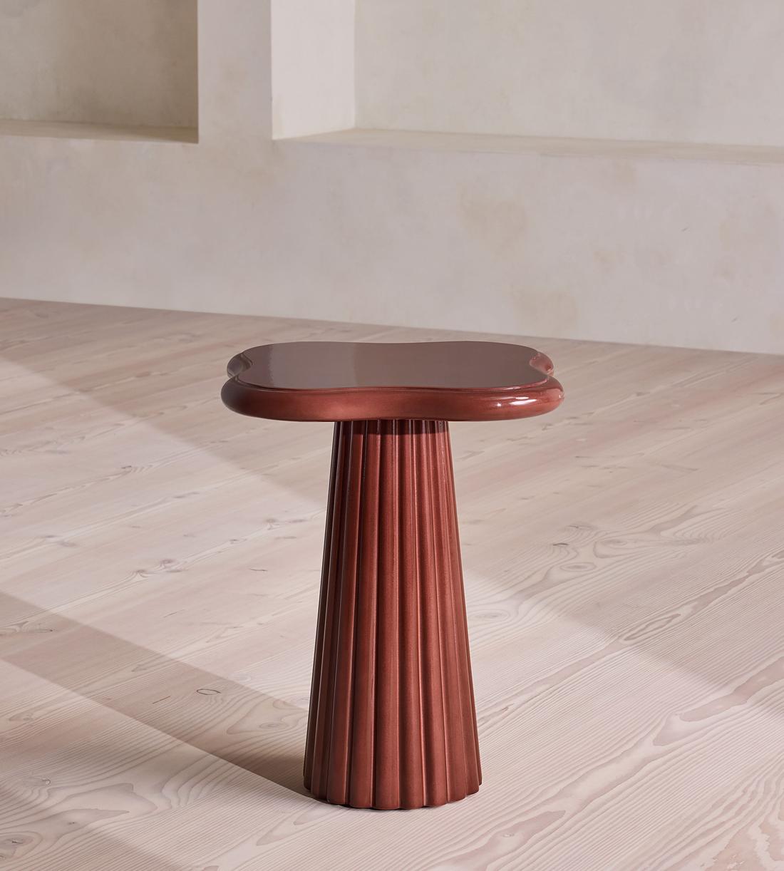 Dayton Outdoor Side Table - Concrete - Maroon - Listing - Image 3