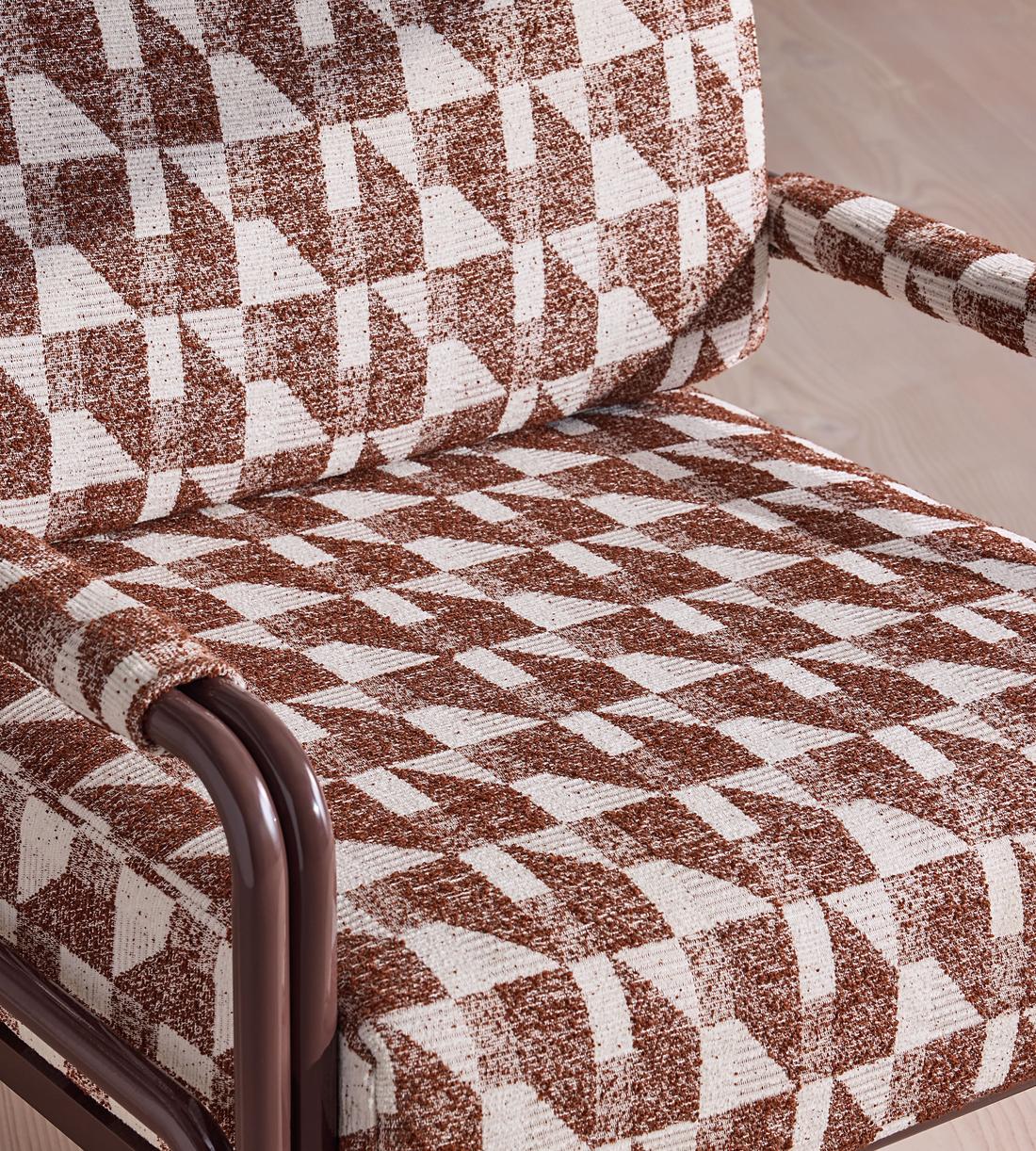 Elias Outdoor Armchair - Geometric - Maroon - UK - Images - Image 8
