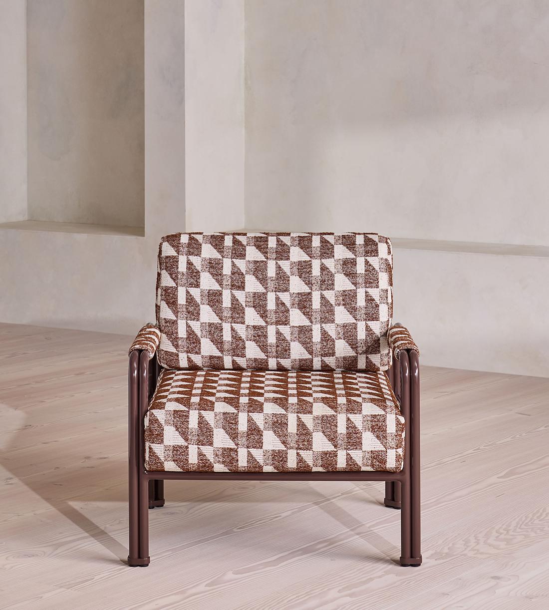 Elias Outdoor Armchair - Geometric - Maroon - US - Listing - Image 5