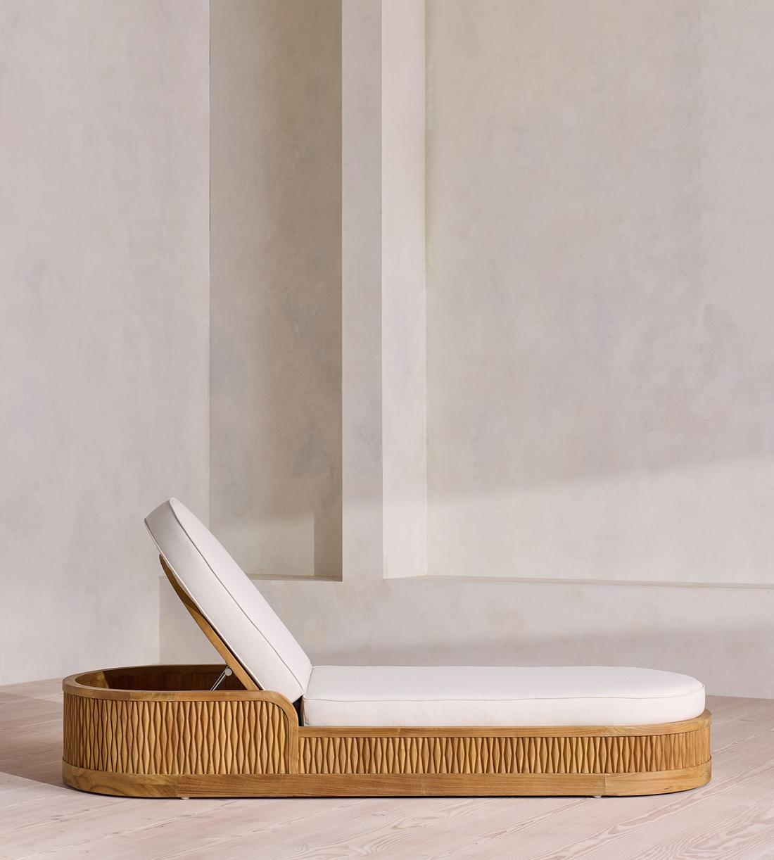 Orion Outdoor Sunlounger - Off White - Images - Image 4