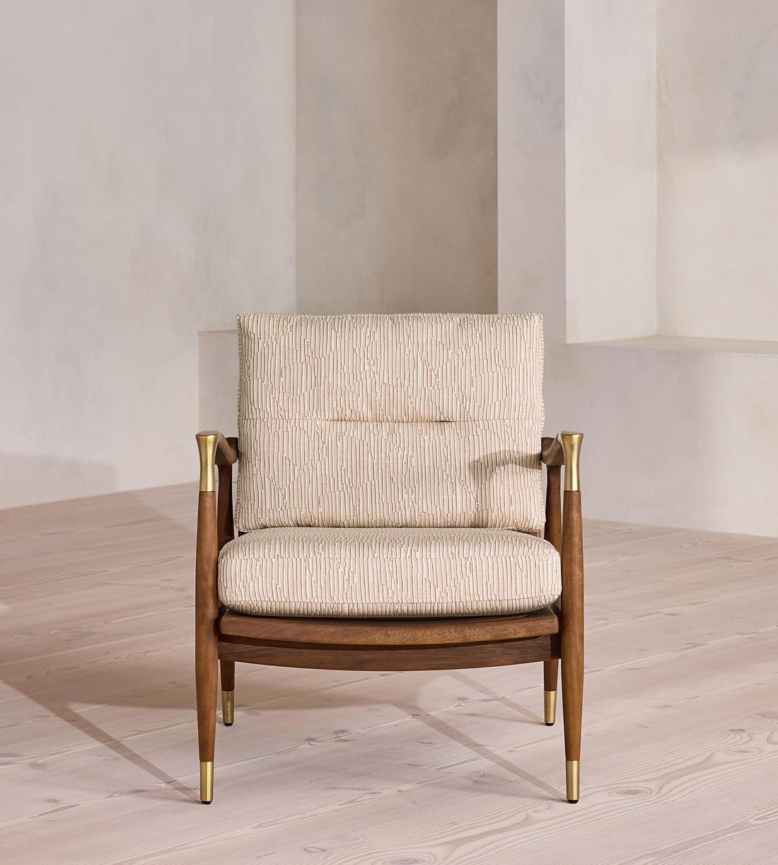 Theodore Outdoor Armchair - Abstract Stripe - Desert Rose - UK - Listing - Image 2