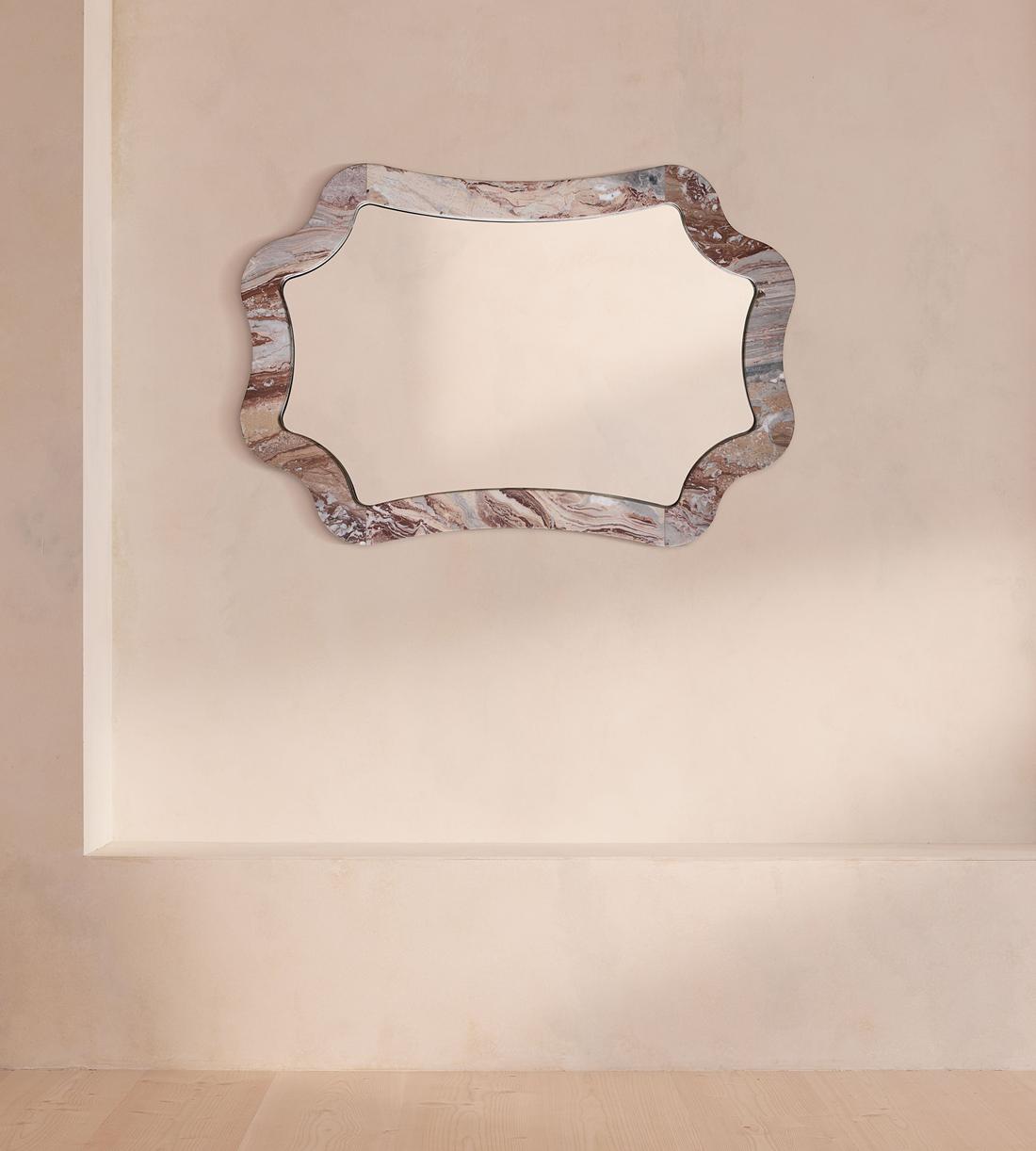 Hollis Wall Mirror - Arabescato Orobico Rosso Marble - Listing - Image 2