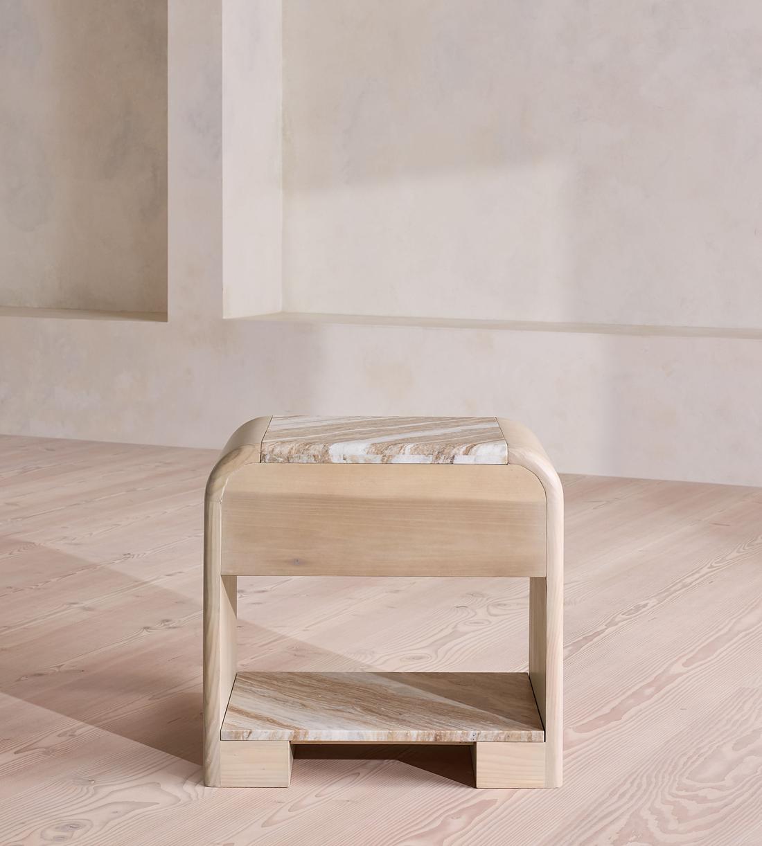 Adria Bedside Table - Terra Bianca Marble - Images - Image 6