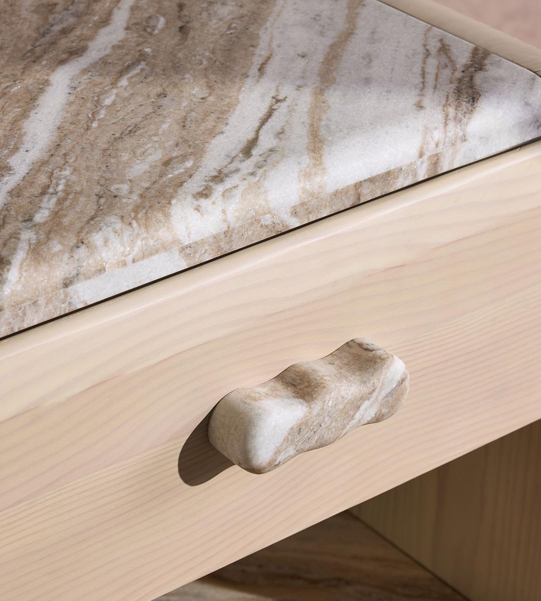 Adria Bedside Table - Terra Bianca Marble - Images - Image 7
