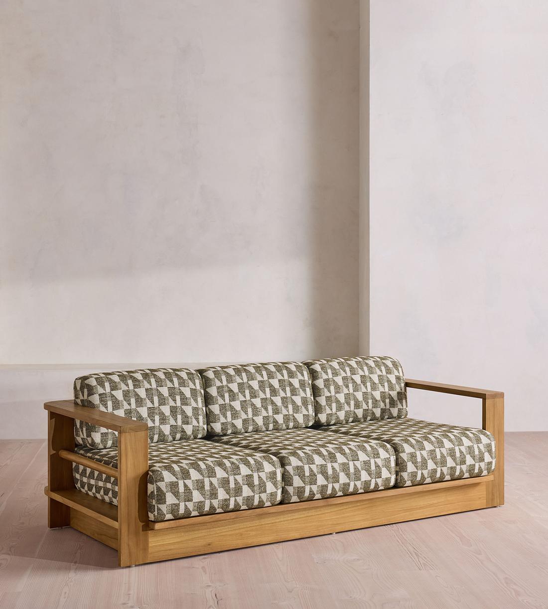 Madeira Outdoor - Three Seater Sofa - Geometric - Green US - Listing - Image 4