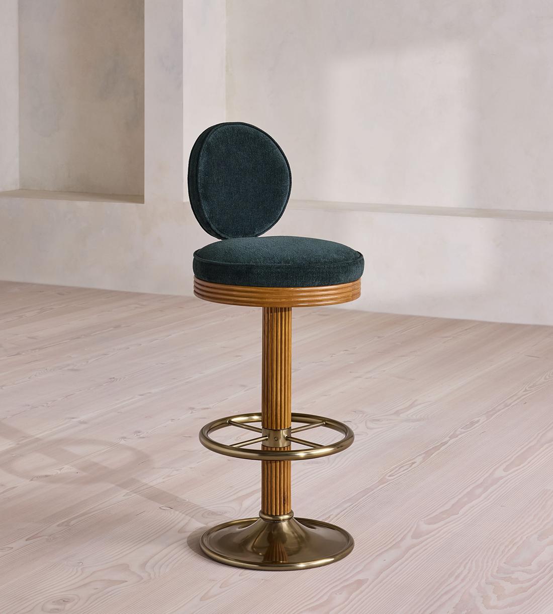 Alma Barstool - Linen Chenille - Deep Teal - UK - Listing - Image 2