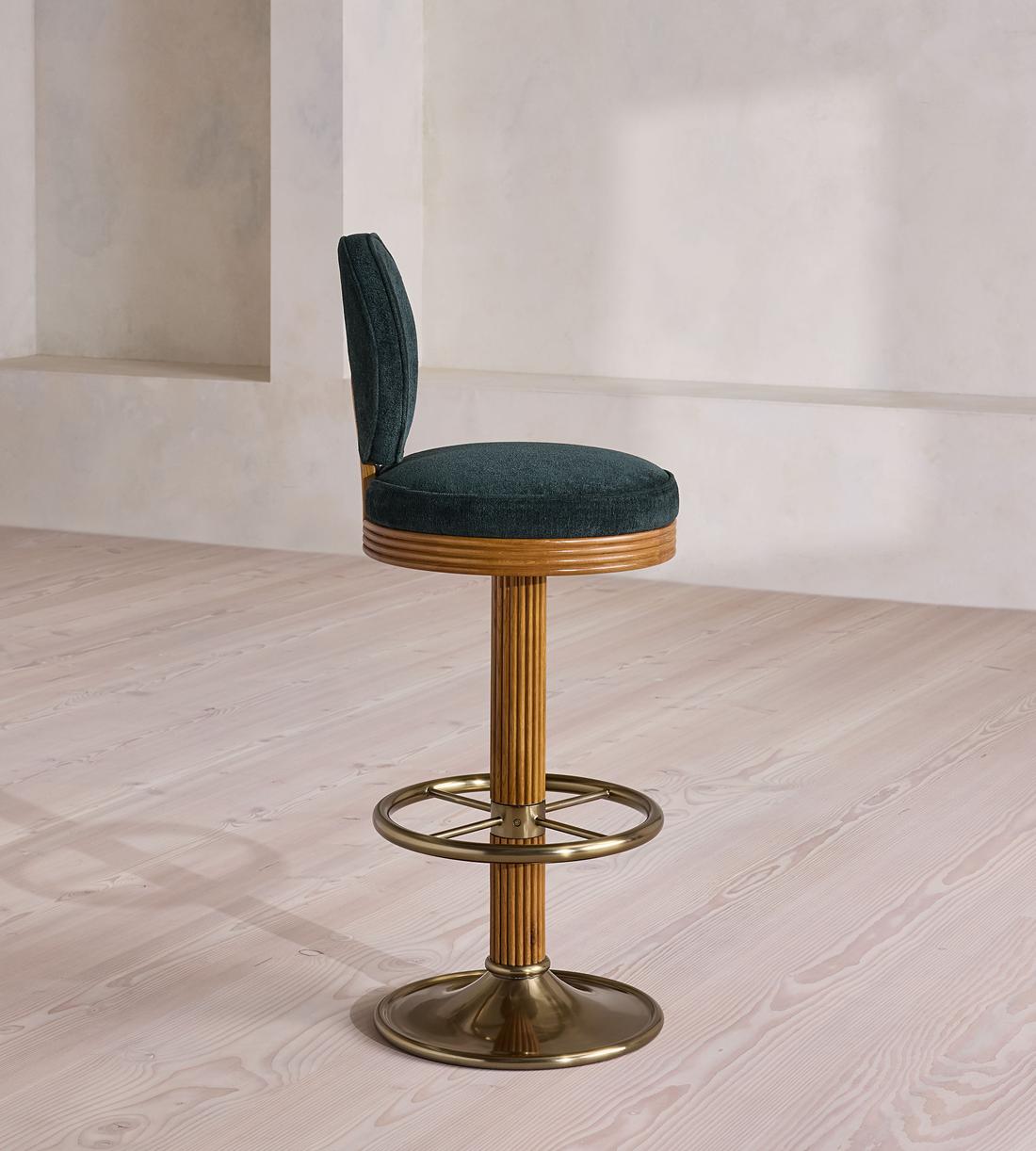 Alma Barstool - Linen Chenille - Deep Teal - UK - Images - Image 5