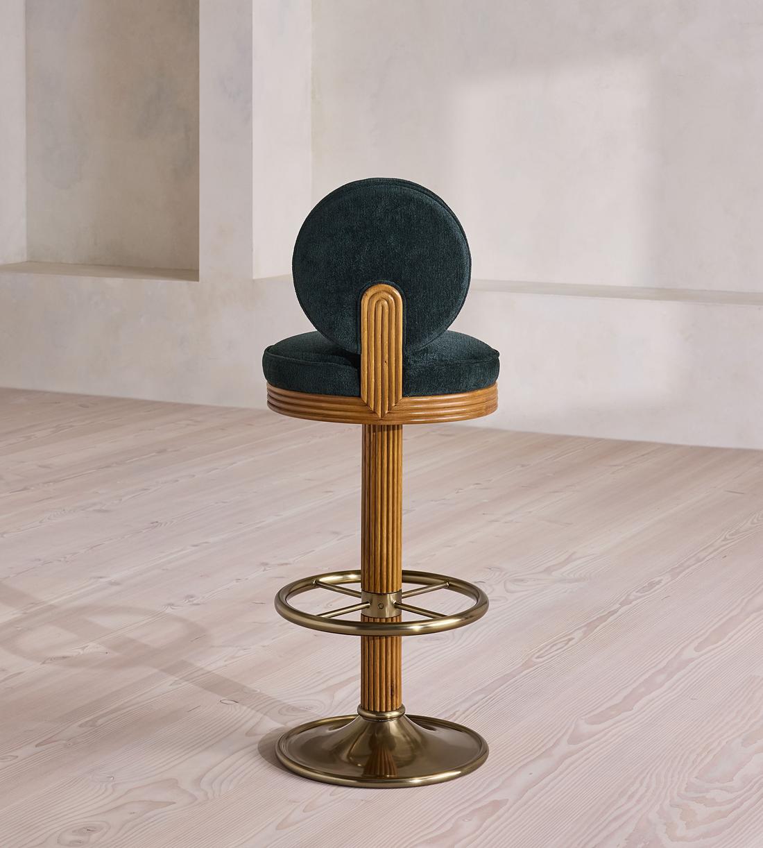 Alma Barstool - Linen Chenille - Deep Teal - UK - Images - Image 3