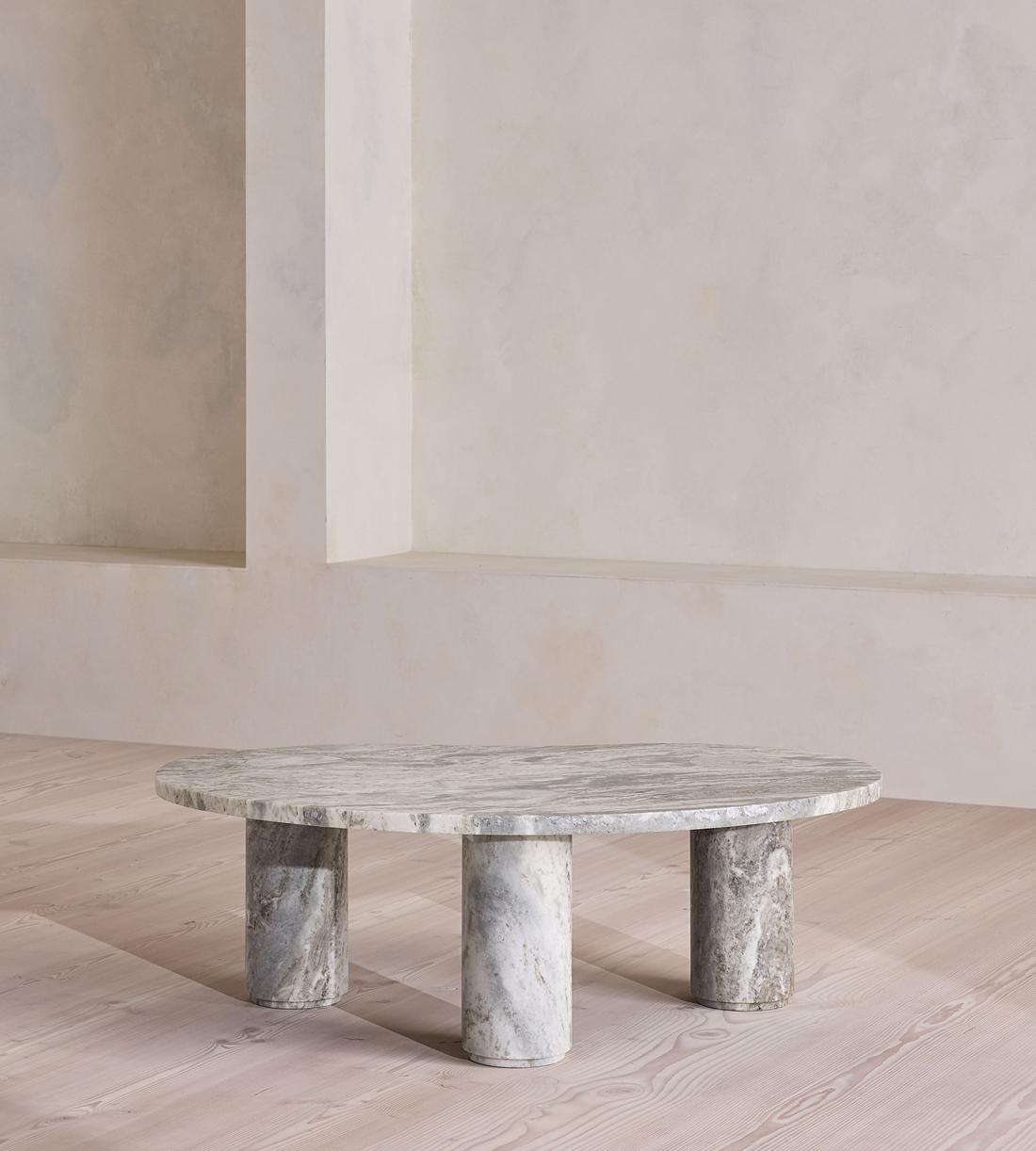 Tisbury Oval Coffee Table - Terra Bianca Marble - Listing - Image 4