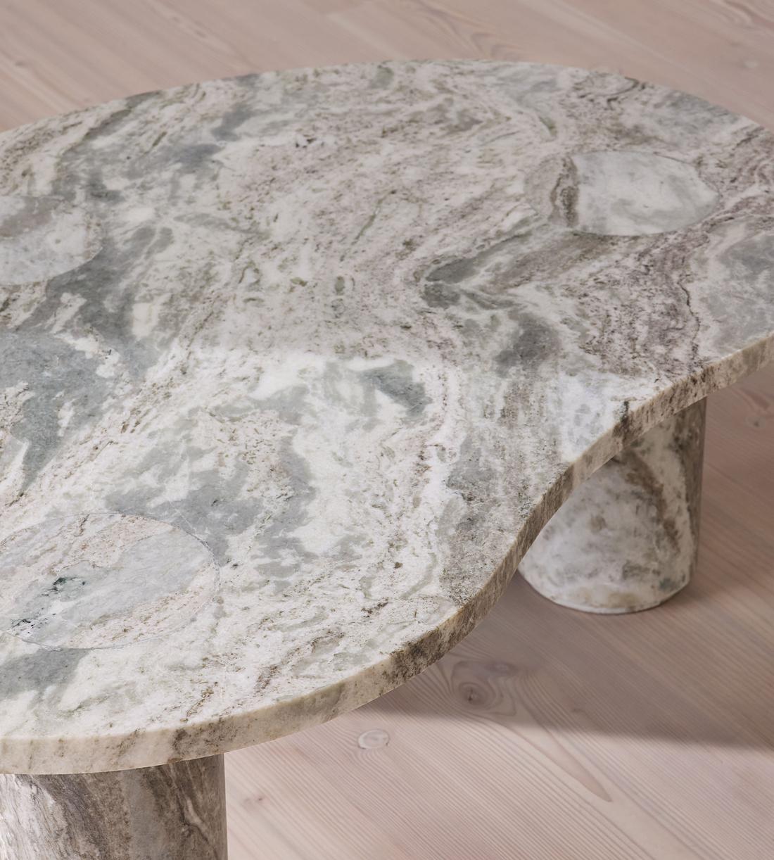 Tisbury Oval Coffee Table - Terra Bianca Marble - Images - Image 7
