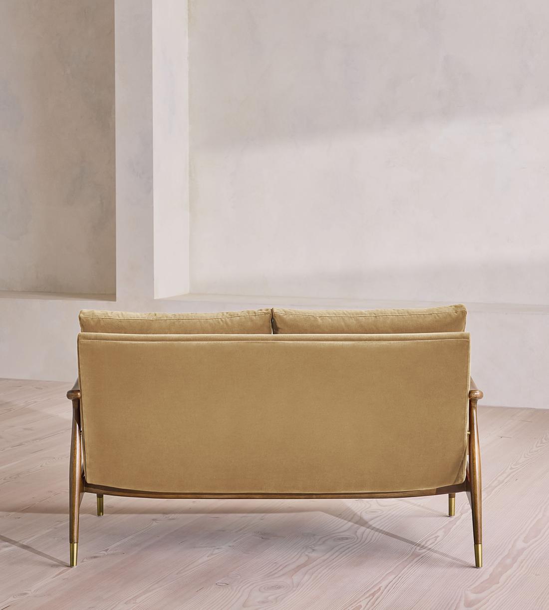 Theodore Two Seater Sofa - Velvet - Camel - UK - Images - Image 4
