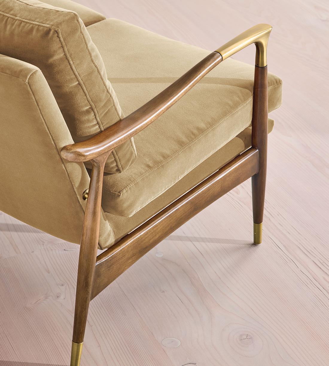 Theodore Two Seater Sofa - Velvet - Camel - US - Images - Image 5