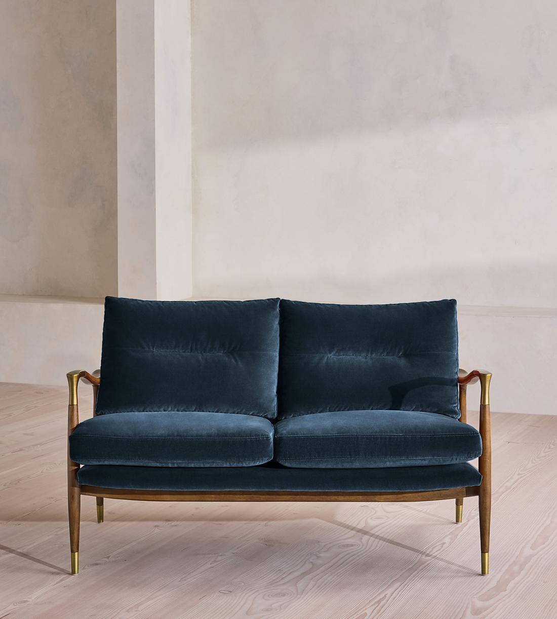 Theodore Two Seater Sofa - Velvet - Royal Blue - US - Listing - Image 2