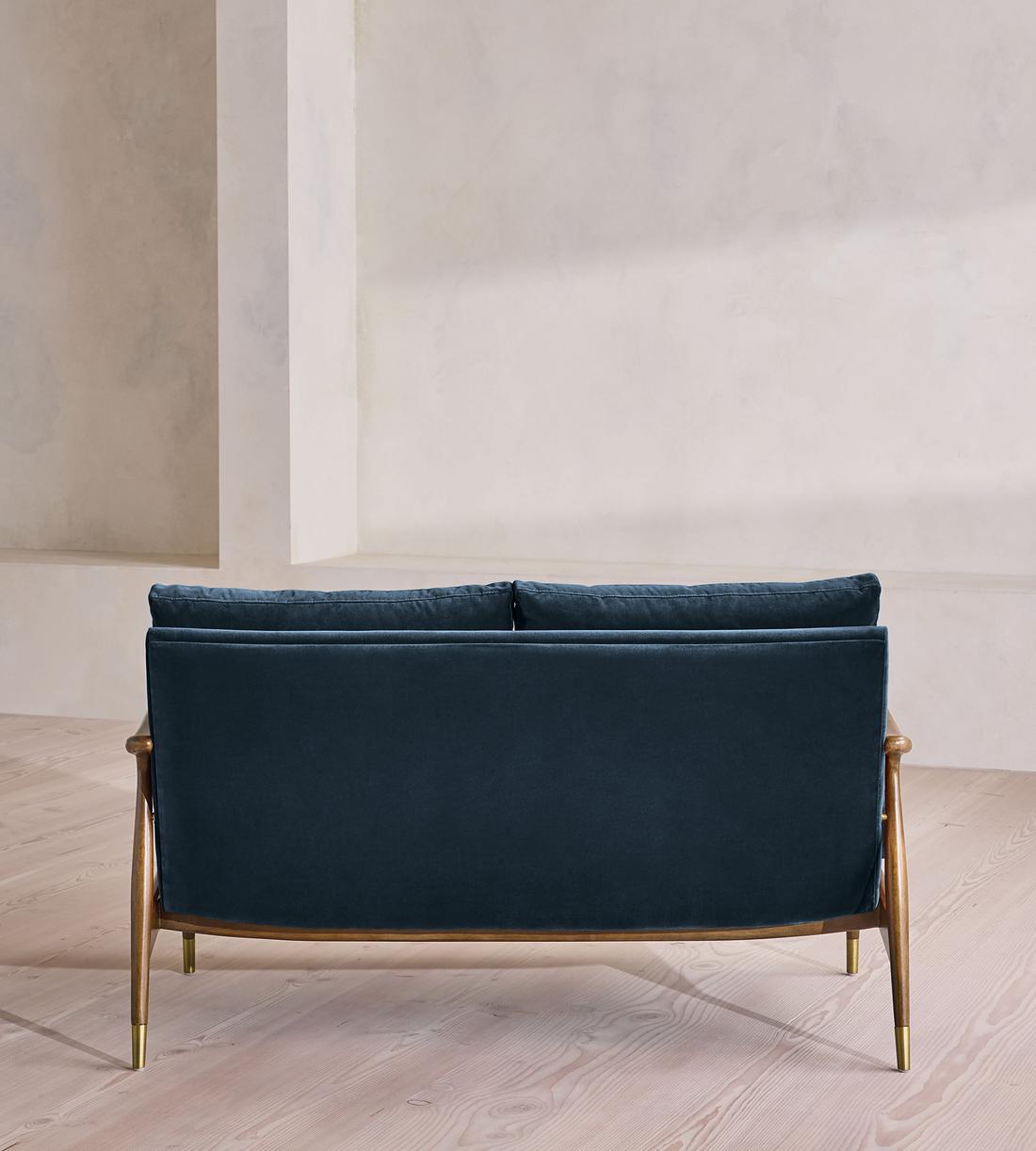 Theodore Two Seater Sofa - Velvet - Royal Blue - US - Images - Image 4