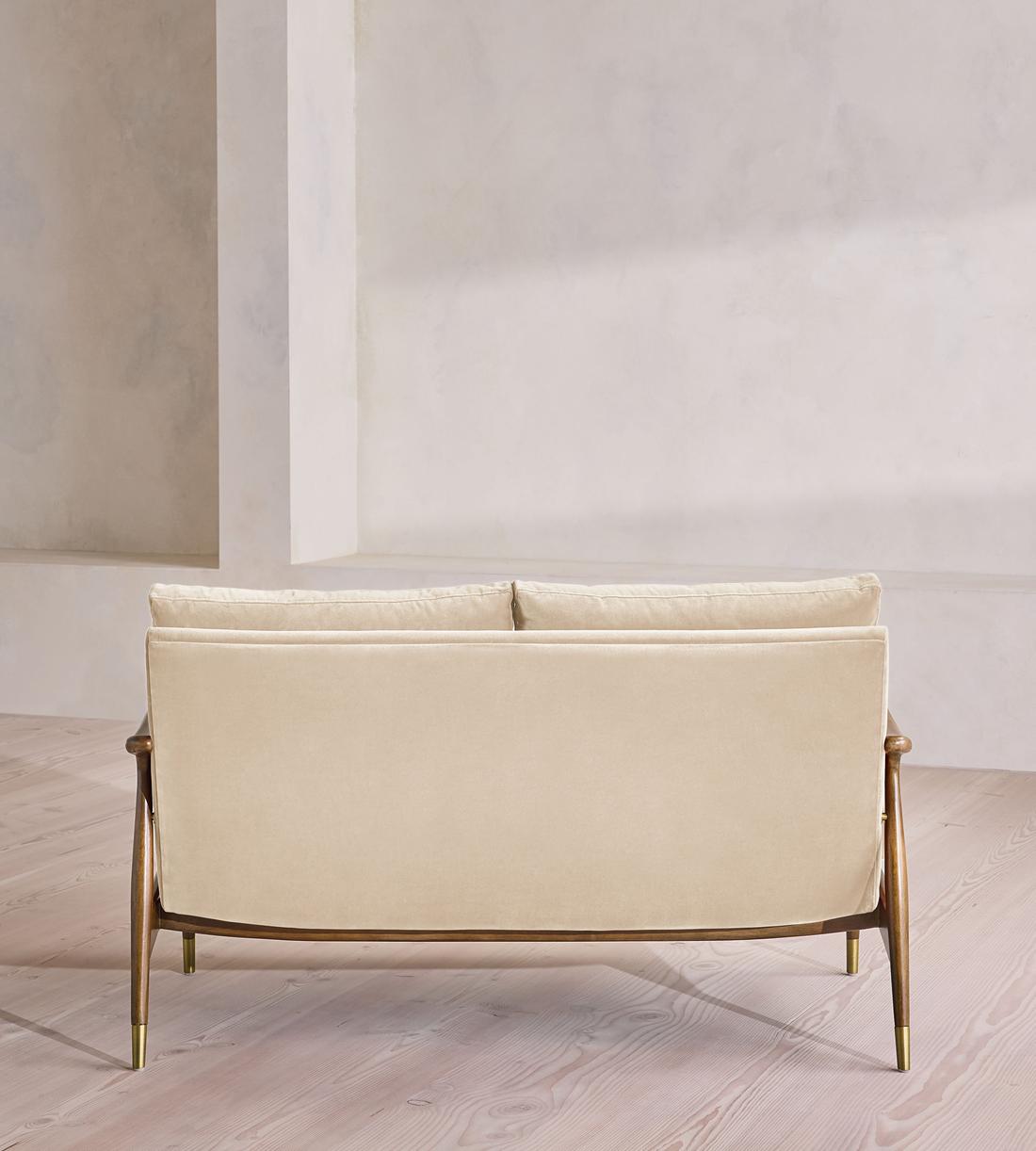 Theodore Two Seater Sofa - Velvet - Porcelain - US - Images - Image 4