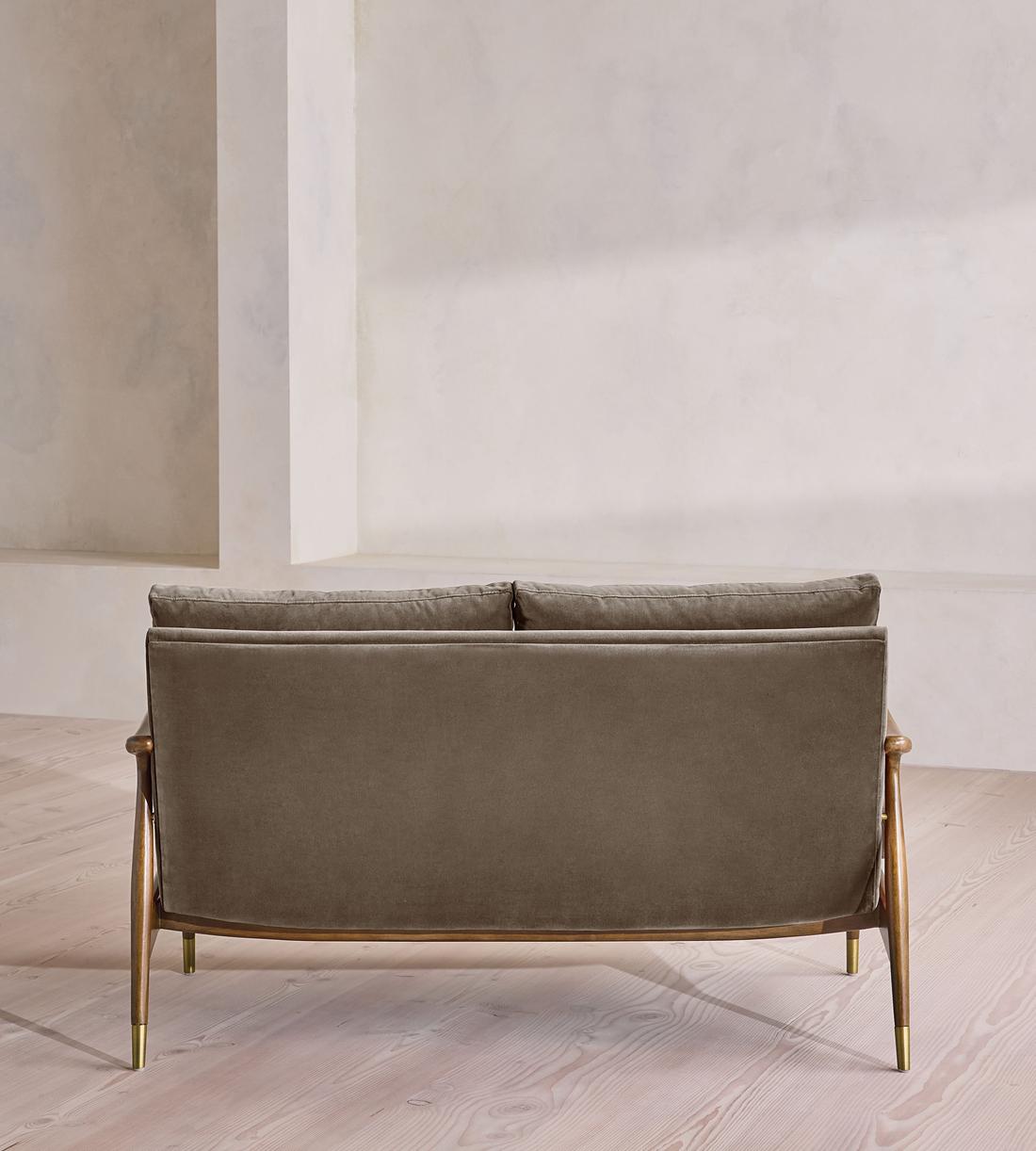 Theodore Two Seater Sofa - Velvet - Taupe - US - Images - Image 4