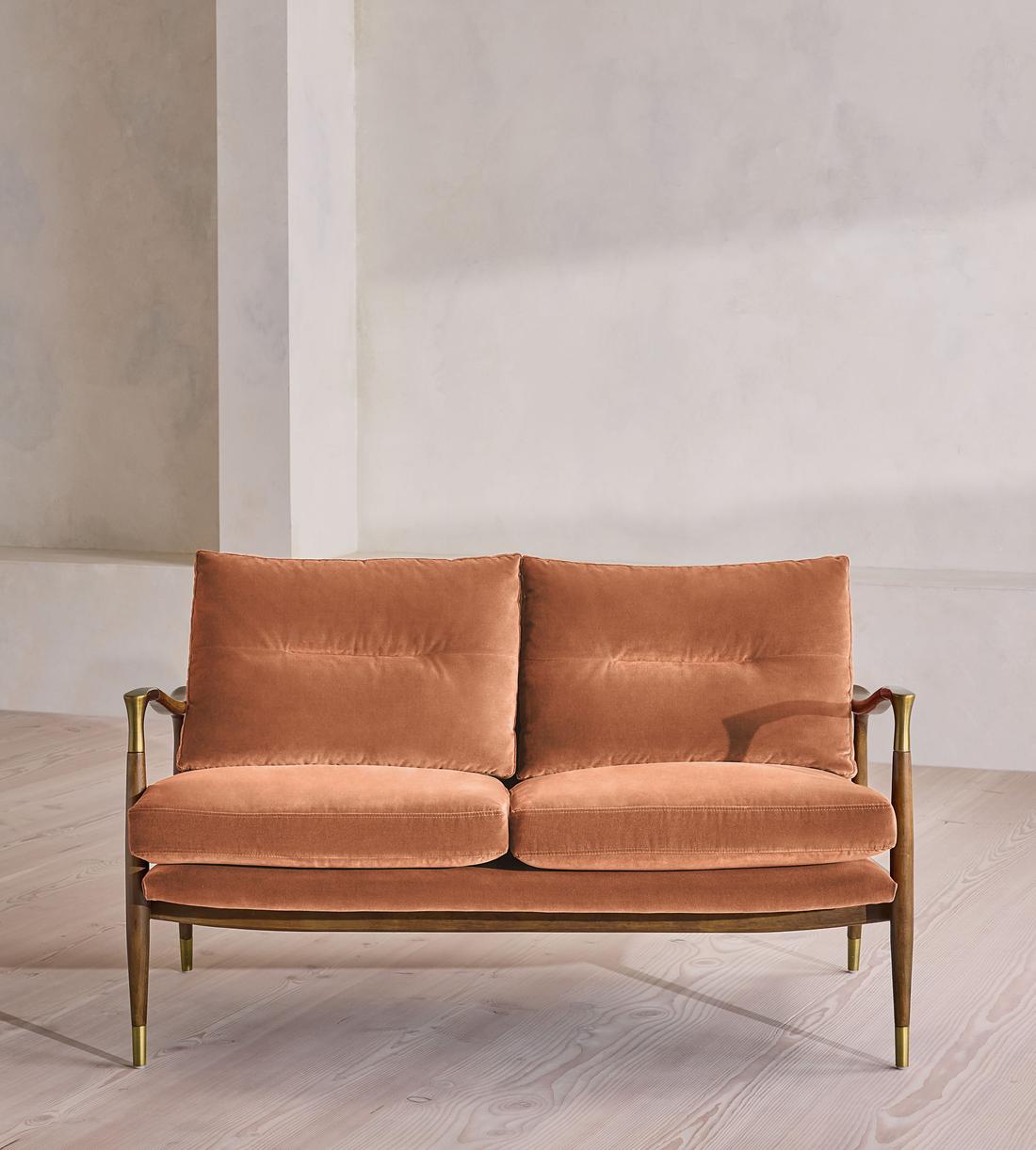 Theodore Two Seater Sofa - Velvet - Antique Rose - US - Listing - Image 2
