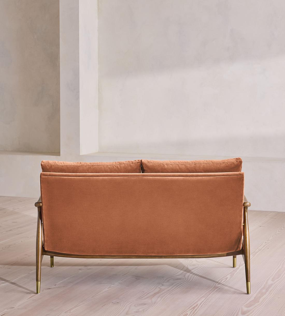 Theodore Two Seater Sofa - Velvet - Antique Rose - US - Images - Image 4