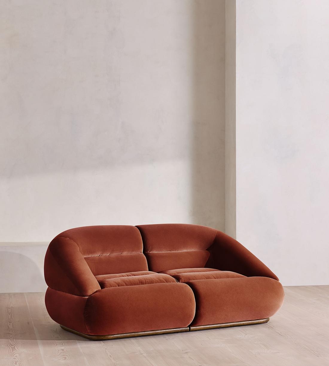 Edison Modular Sofa - Three Seater - Velvet - Rust UK - Listing - Image 2