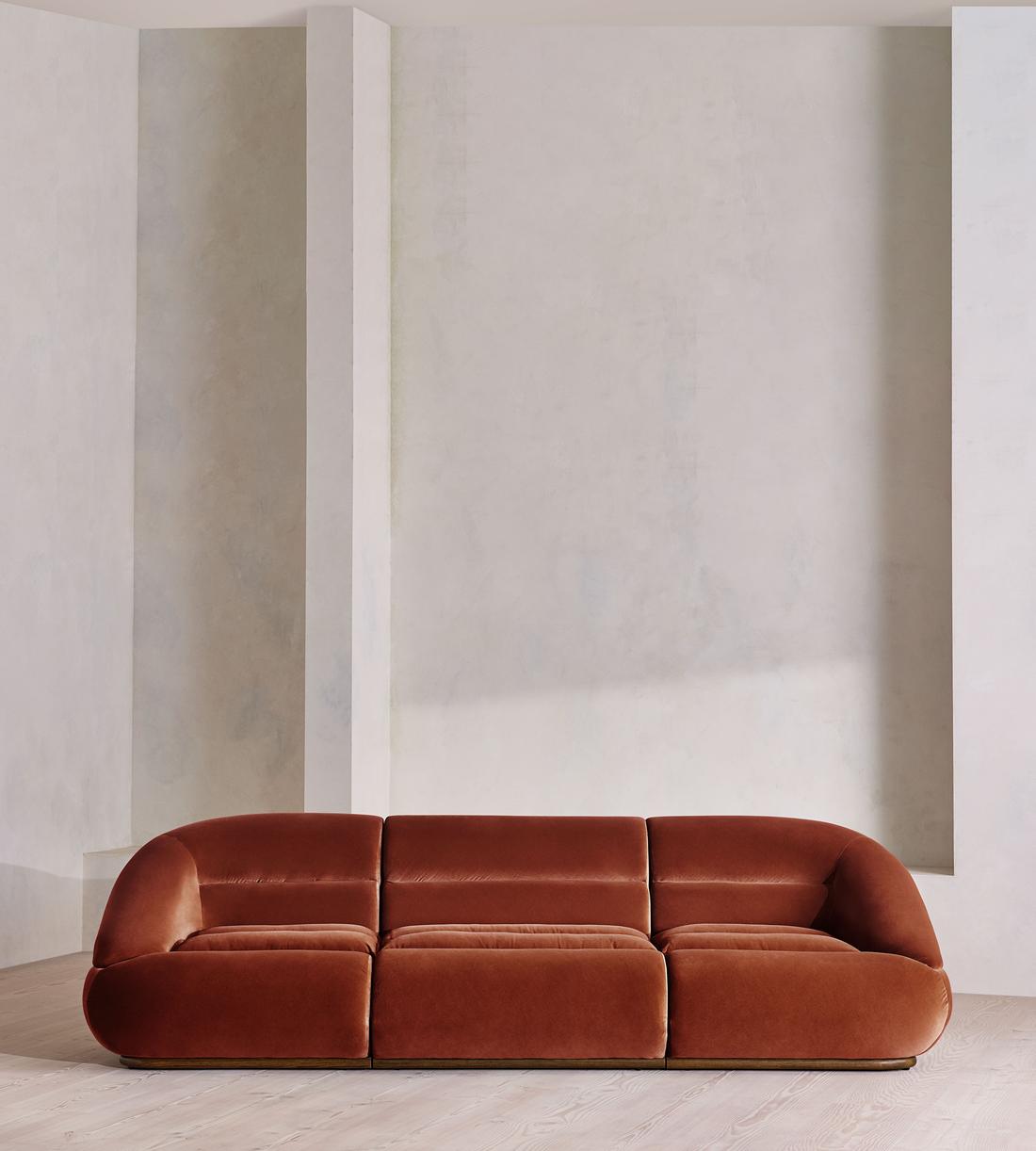 Edison Modular Sofa - Four Seater - Velvet - Rust UK - Listing - Image 1