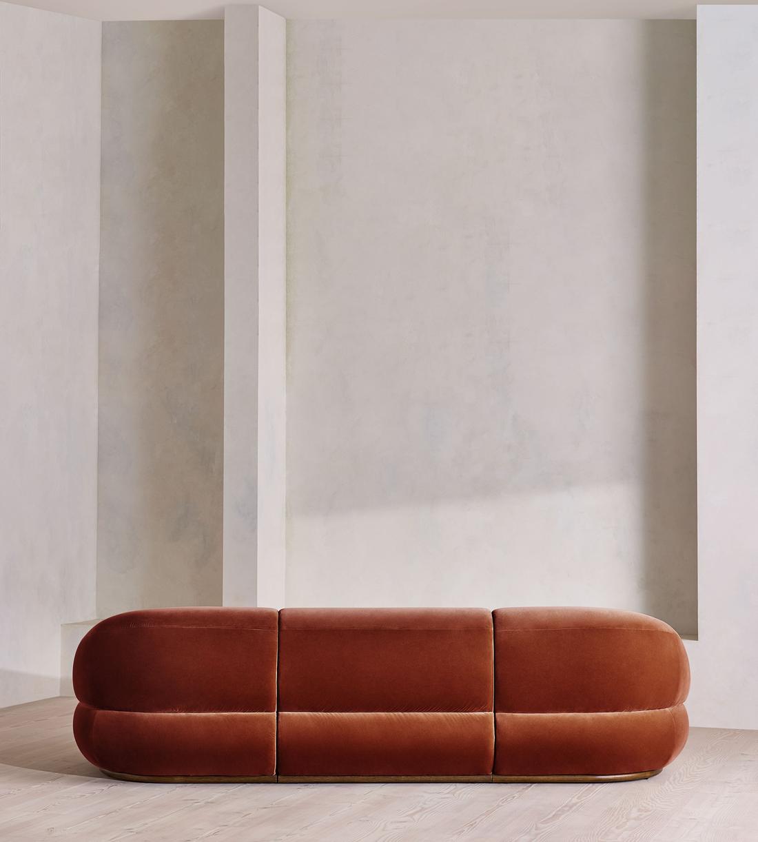 Edison Modular Sofa - Four Seater - Velvet - Rust UK - Images - Image 4