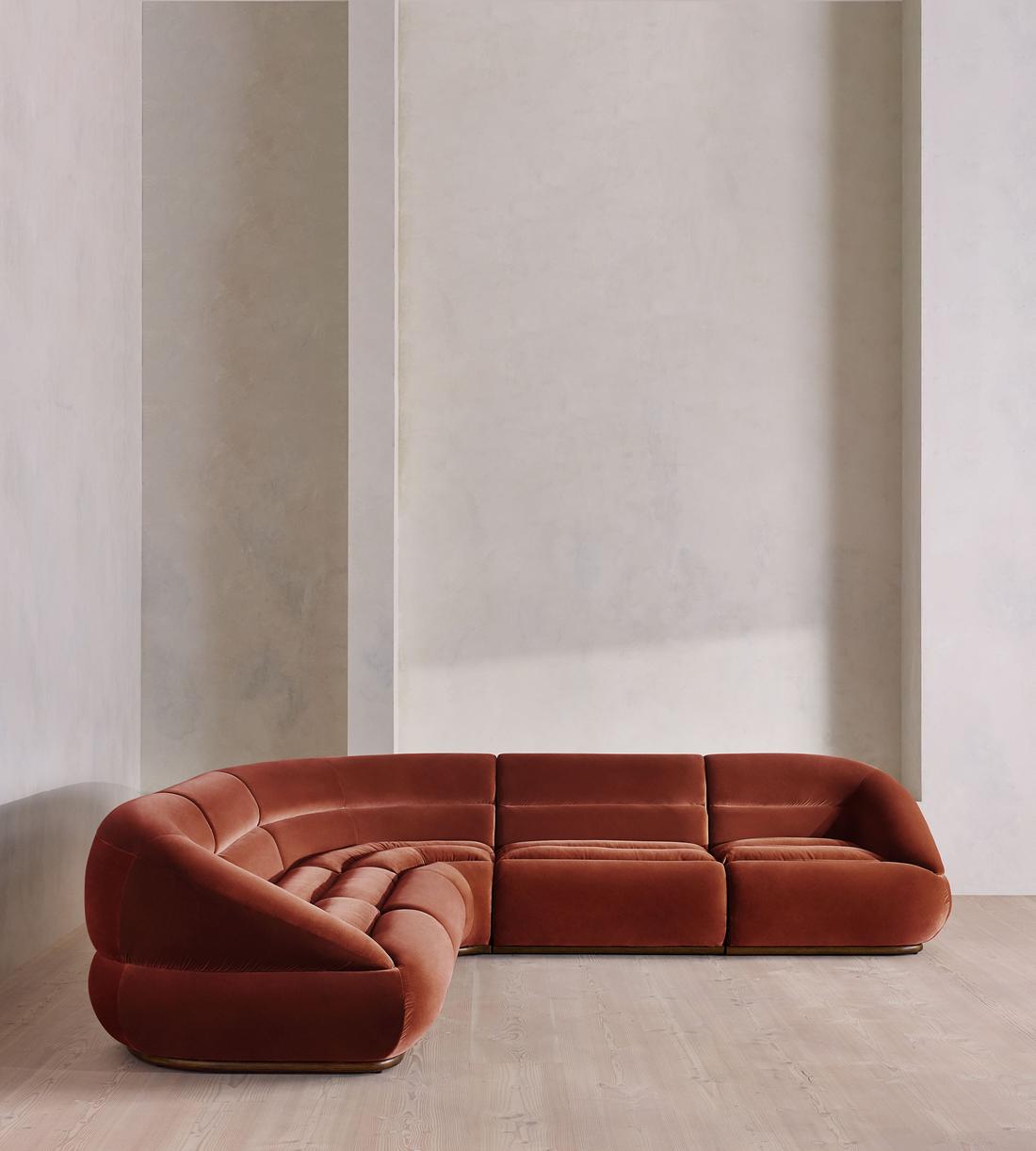Edison Modular Sofa - Corner Sofa - Velvet - Rust UK - Listing - Image 2