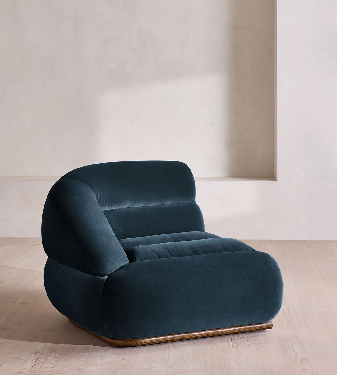 Edison Modular Sofa - Left Arm Module - Velvet - Royal Blue - UK - Image 1