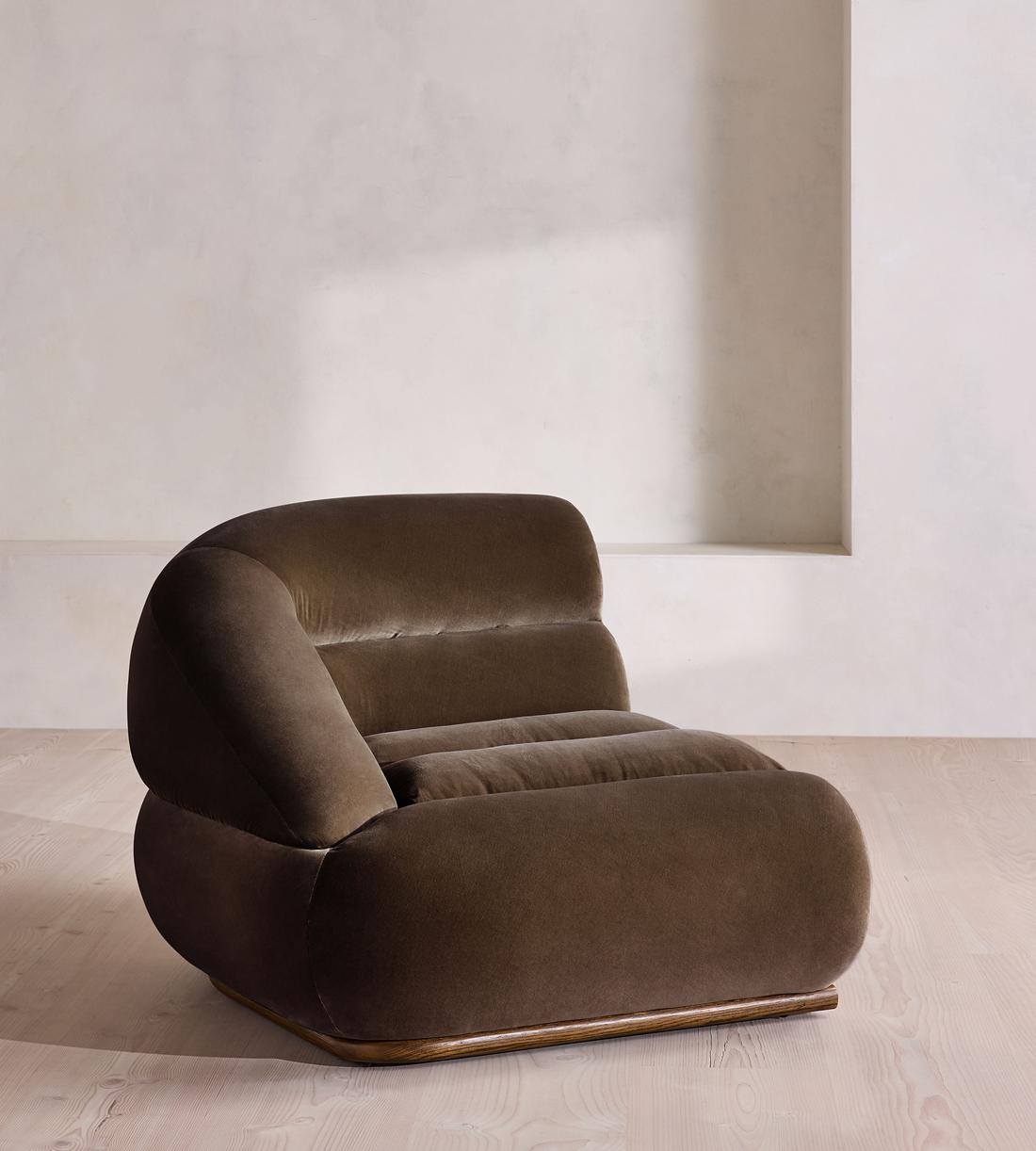 Edison Modular Sofa - Left Arm Module - Velvet - Chocolate - UK - Image 1