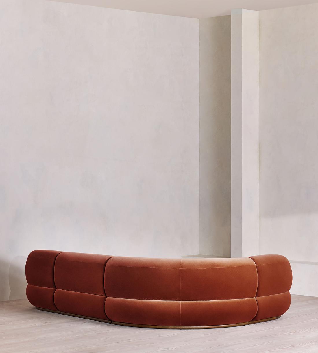 Edison Modular Sofa - L-Shape Sofa - Velvet - Rust US - Images - Image 3