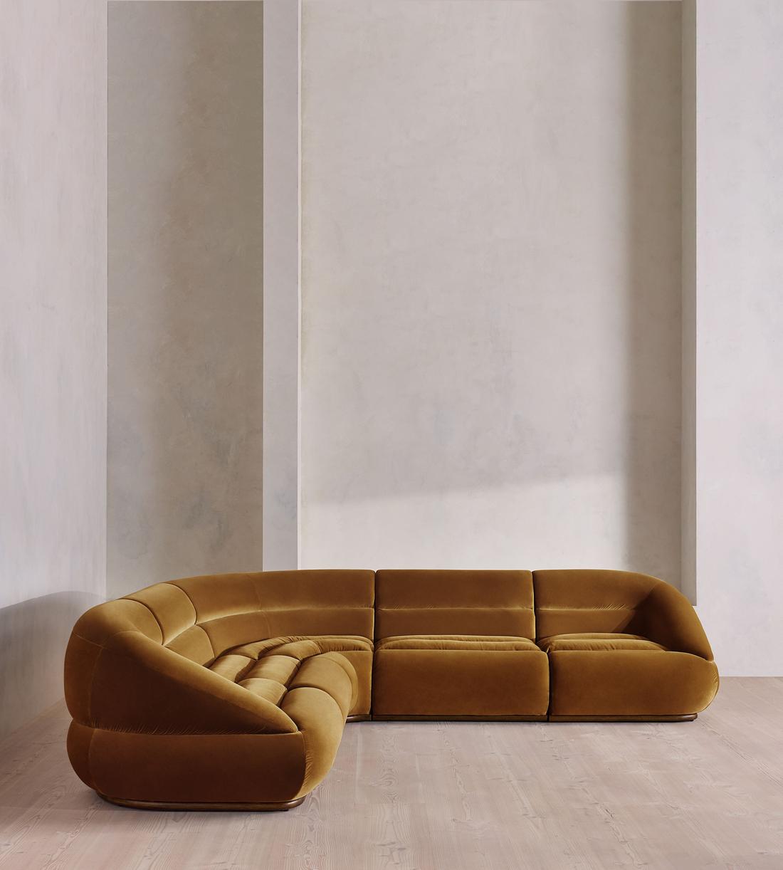 Edison Modular Sofa - Corner Sofa - Velvet - Mustard US - Listing - Image 2