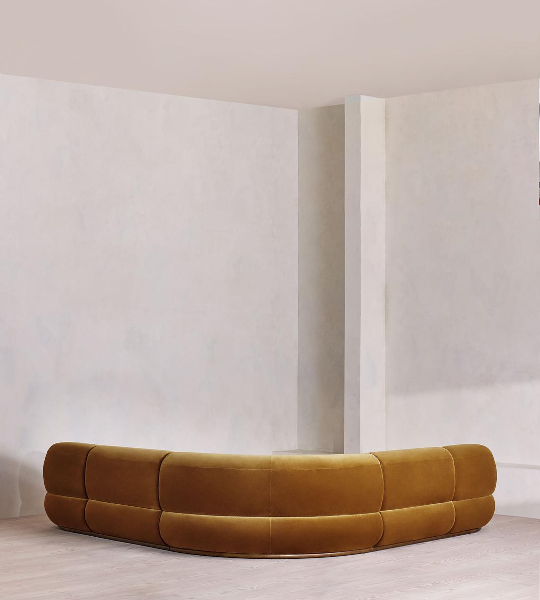 Edison Modular Sofa - Corner Sofa - Velvet - Mustard US - Images - Image 3