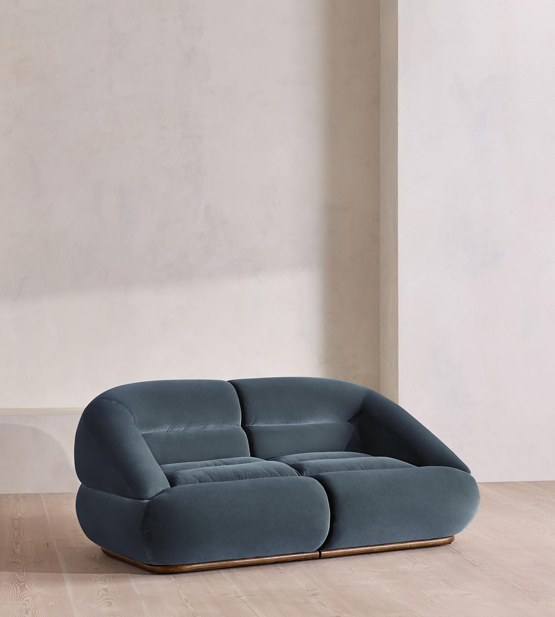 Edison Modular Sofa - Three Seater - Velvet - Grey Blue US - Listing - Image 2