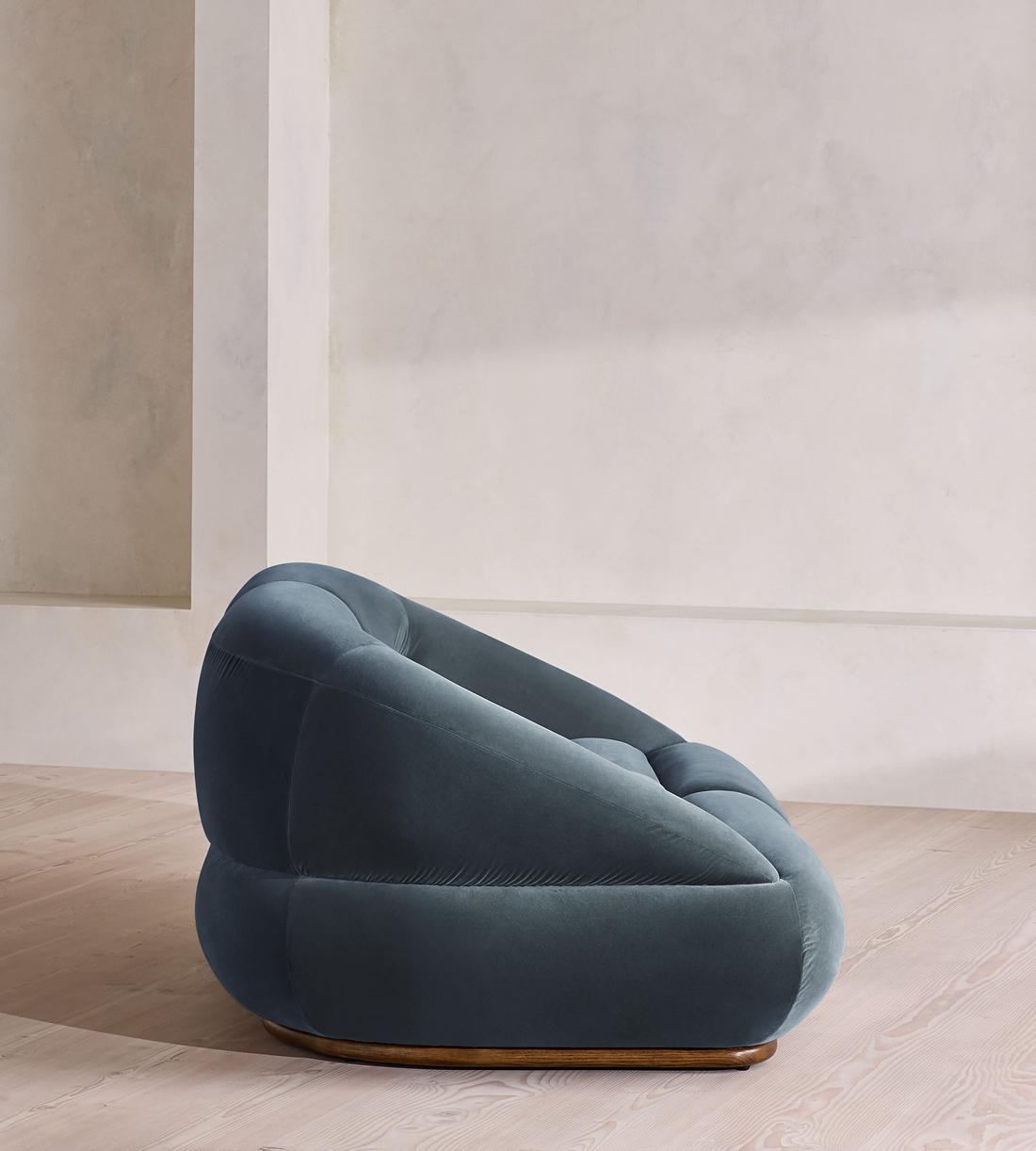 Edison Modular Sofa - Three Seater - Velvet - Grey Blue US - Images - Image 3