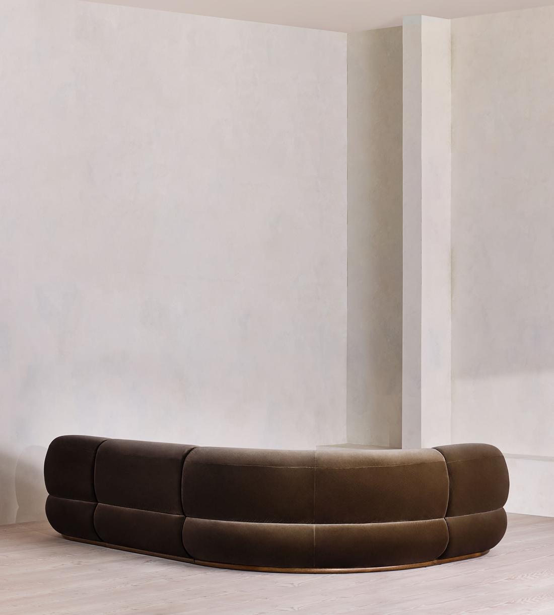 Edison Modular Sofa - L-Shape Sofa - Velvet - Chocolate US - Images - Image 5