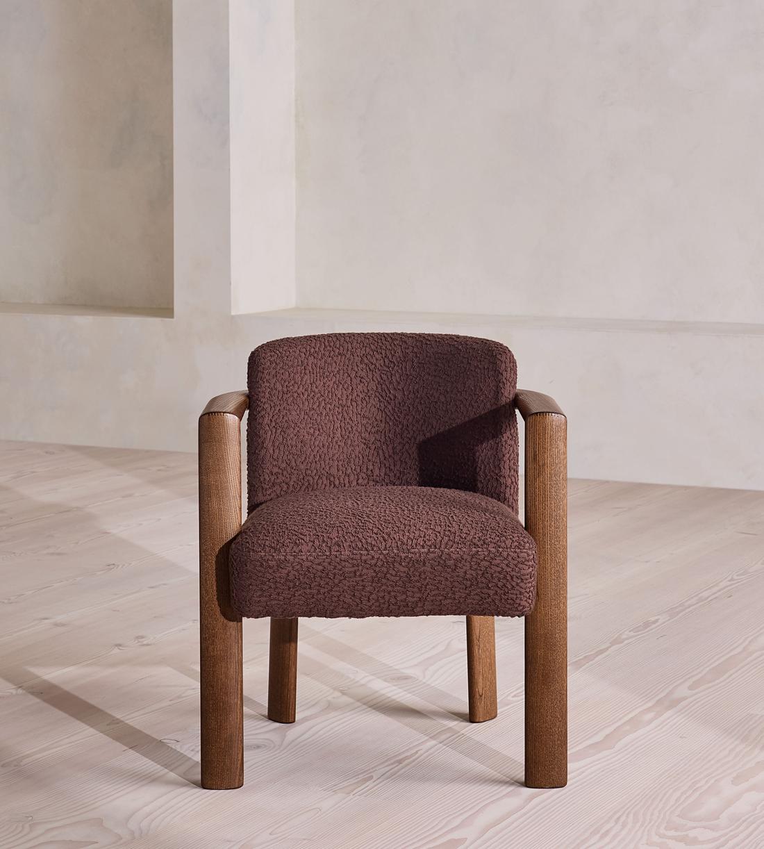 Aria Dining Chair - Boucle Jacquard - Aubergine - US - Listing - Image 4