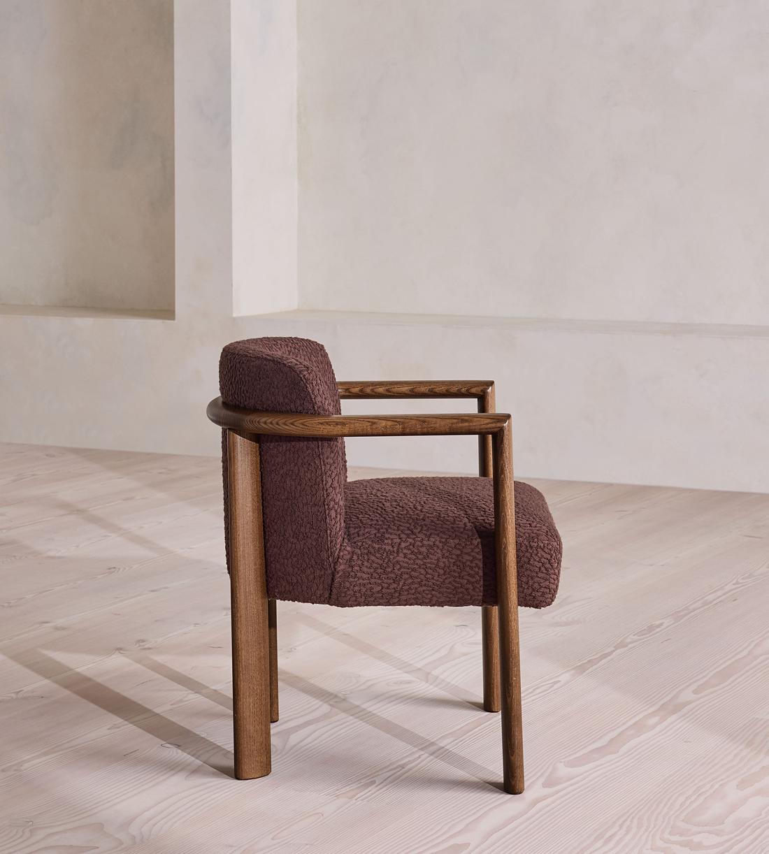 Aria Dining Chair - Boucle Jacquard - Aubergine - UK - Images - Image 5