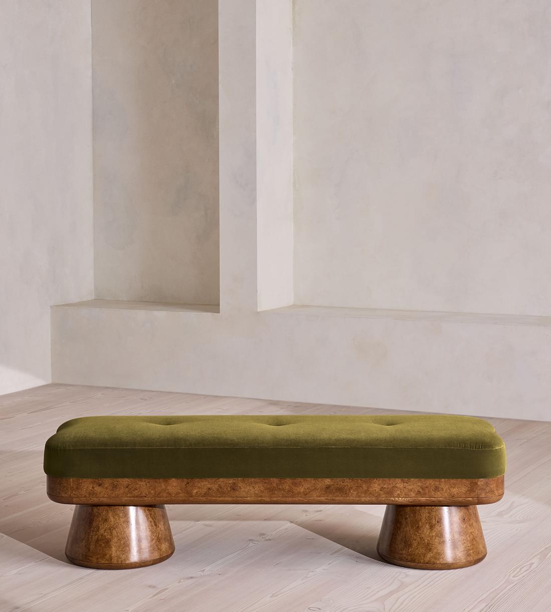 Hallie Bench - Velvet - Olive - US - Listing - Image 3