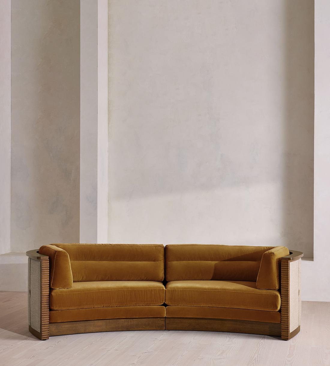Belmont Sofa - Three Seater - Velvet - Mustard - UK - Listing - Image 4