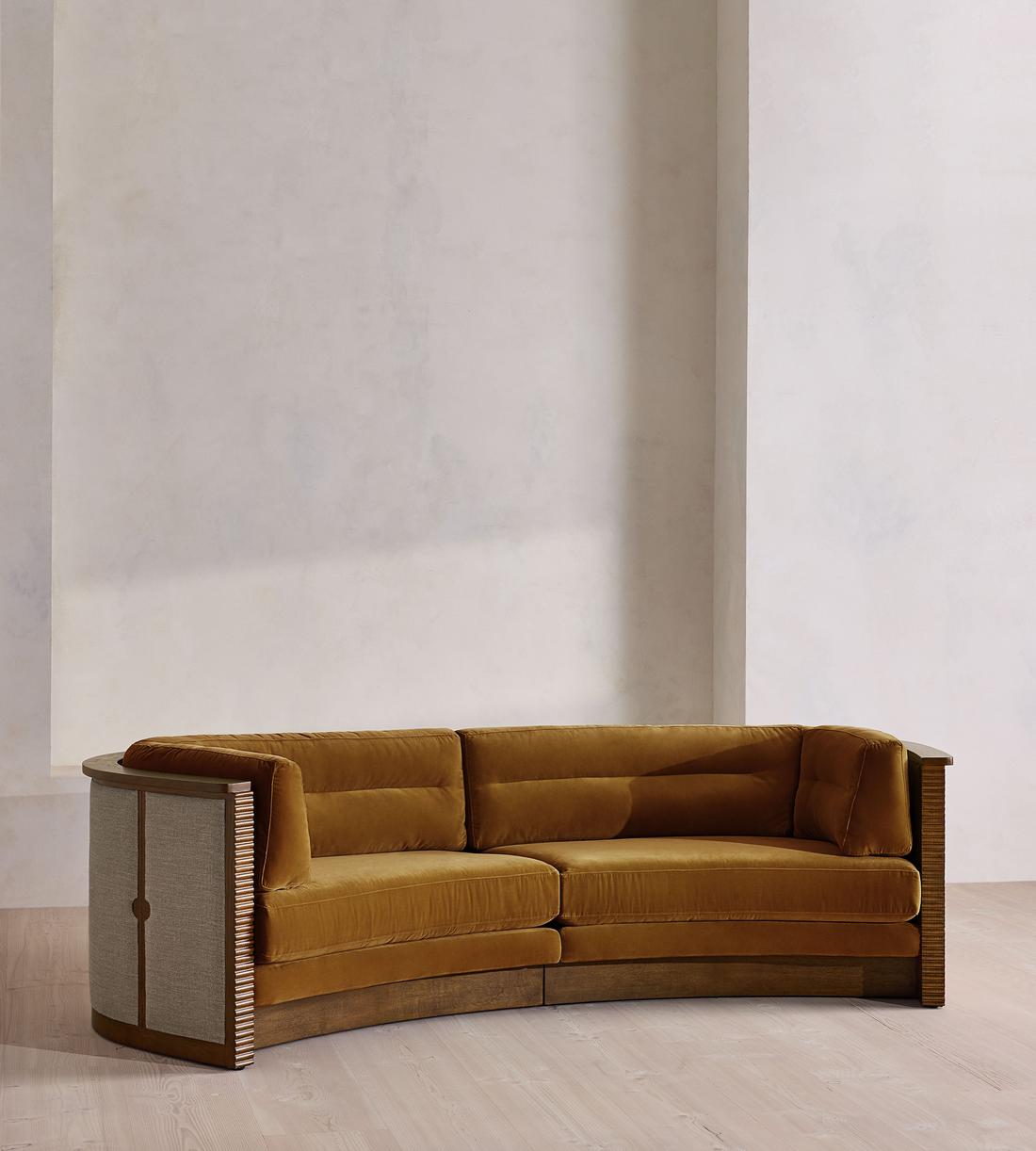 Belmont Sofa - Three Seater - Velvet - Mustard - US - Listing - Image 3