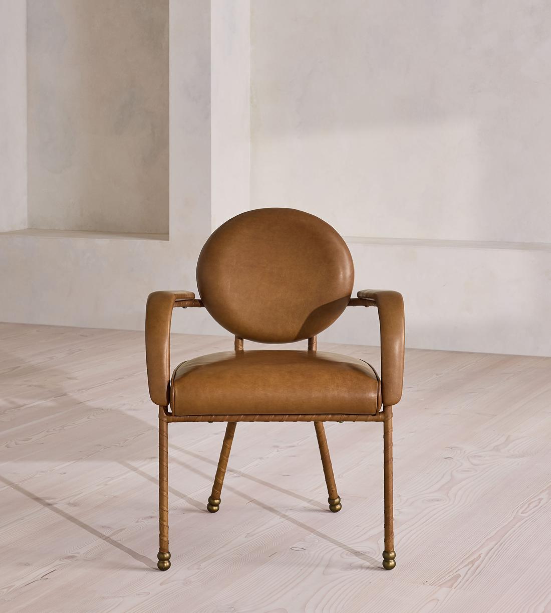 Milo Dining Armchair - Leather - Chestnut - US - Listing - Image 2