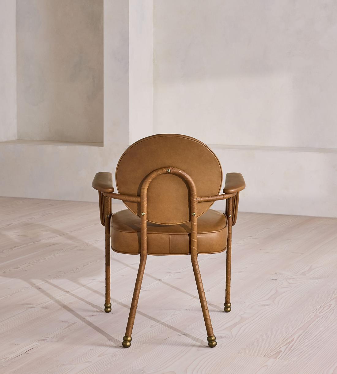 Milo Dining Armchair - Leather - Chestnut - UK - Images - Image 4