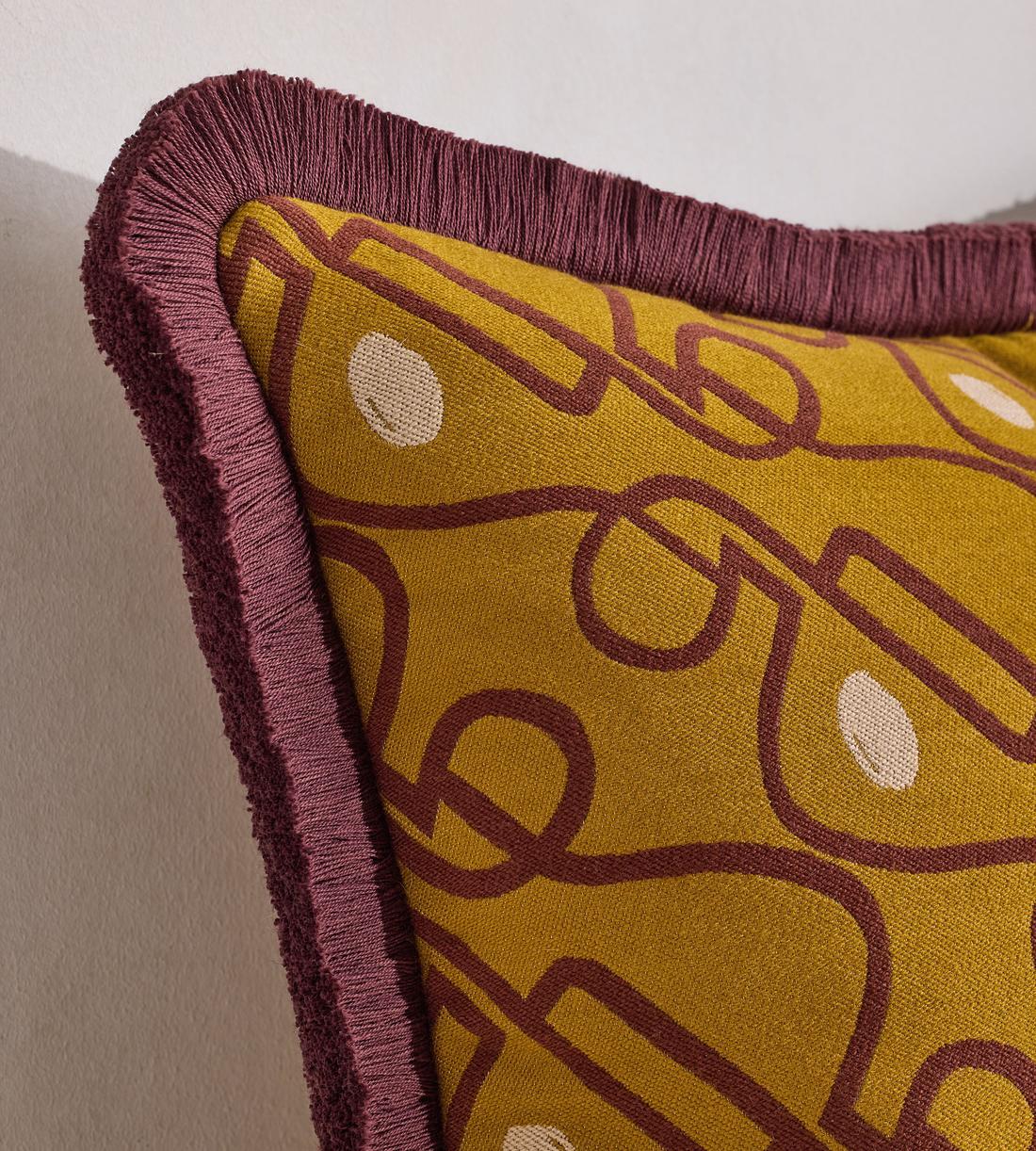 Tilney Square Cushion - Ochre - Images - Image 4